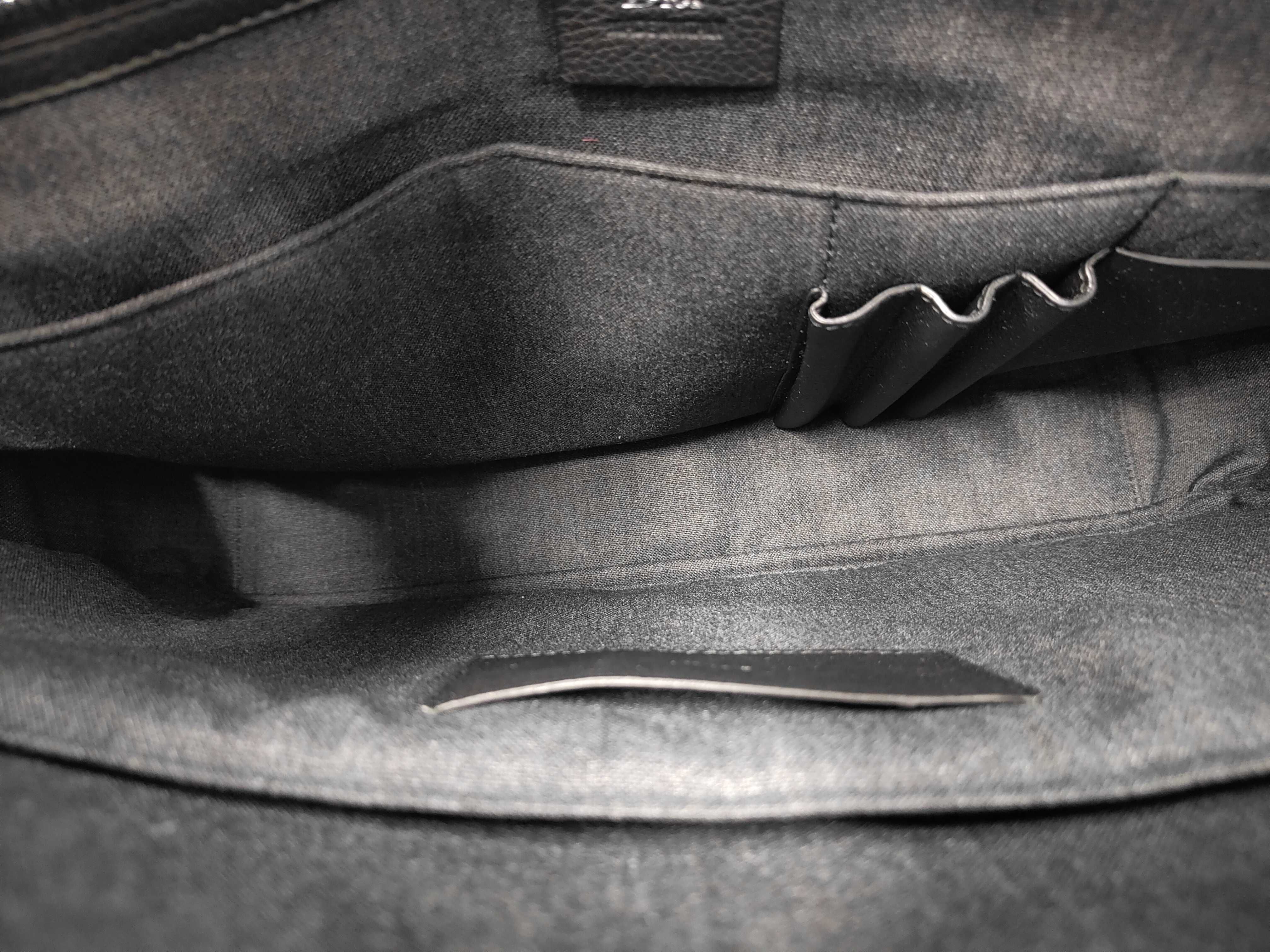 Black Leather Briefcase Business Bag — view 9