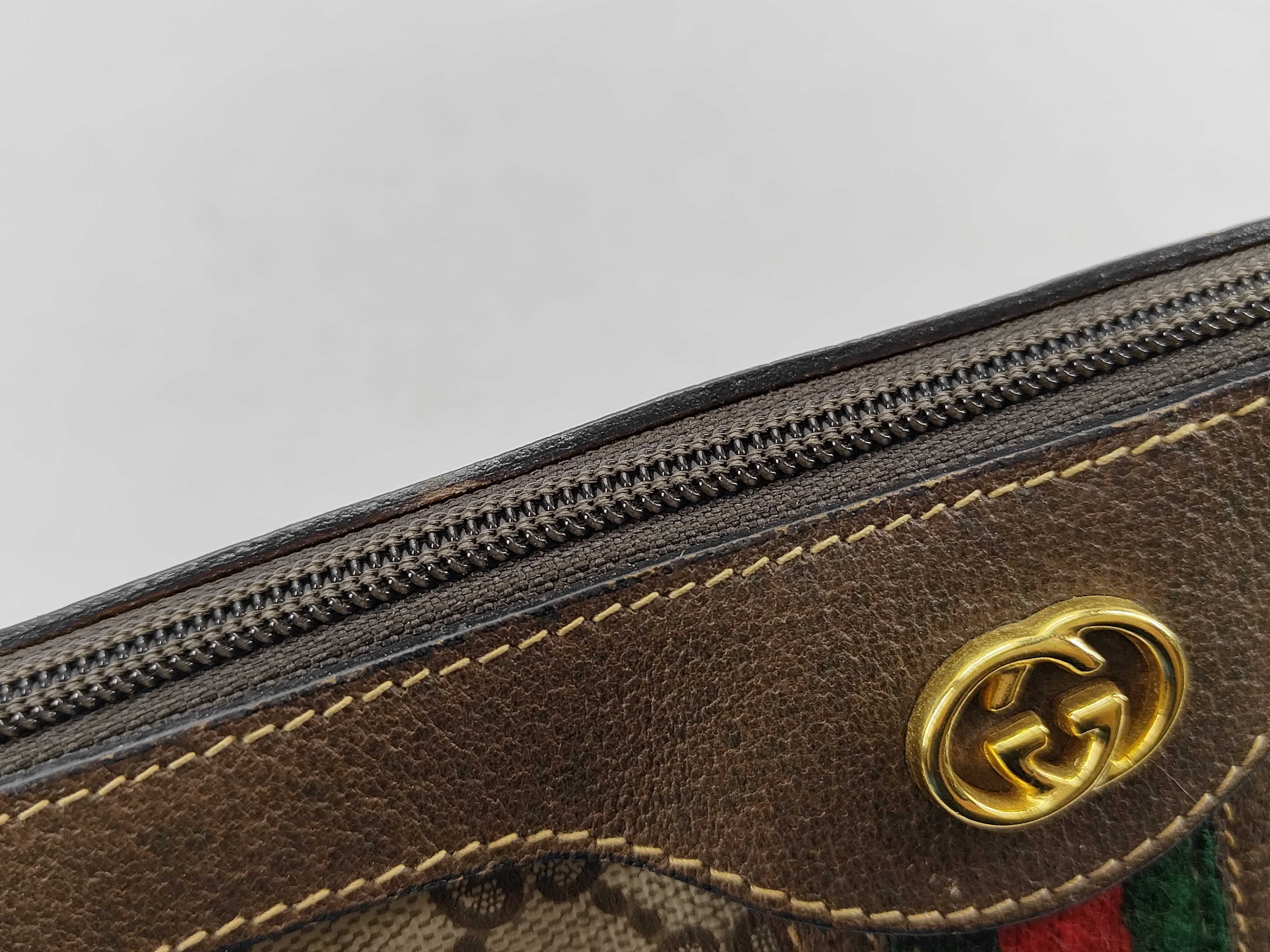 GG Supreme Gucci 002 39 0269 GG Supreme Sherry Line Boston Bag PVC Leather Brown Boston Bag — view 9