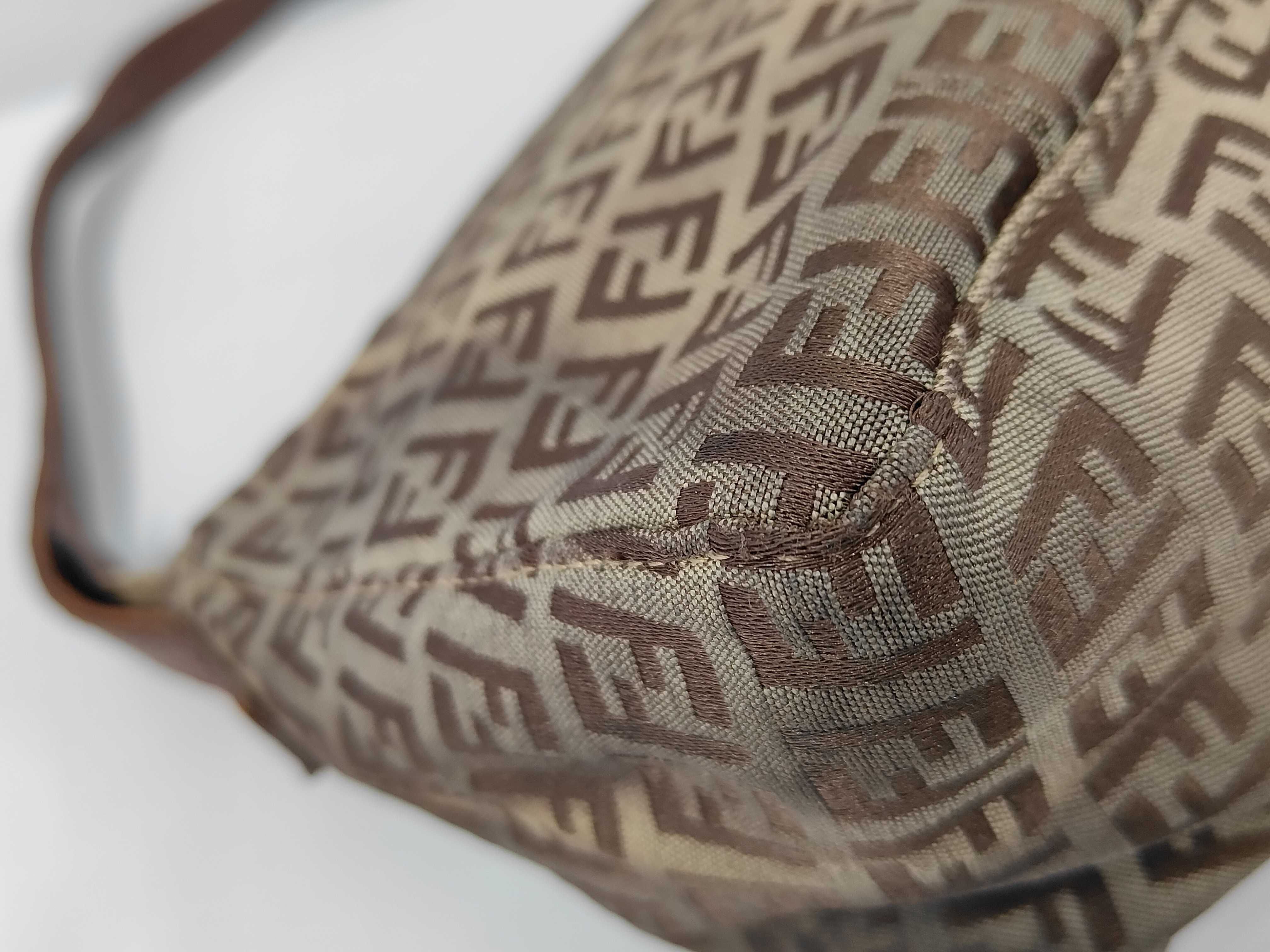 One-Shoulder Bag, Canvas, Brown, Zucchino Pattern — view 4