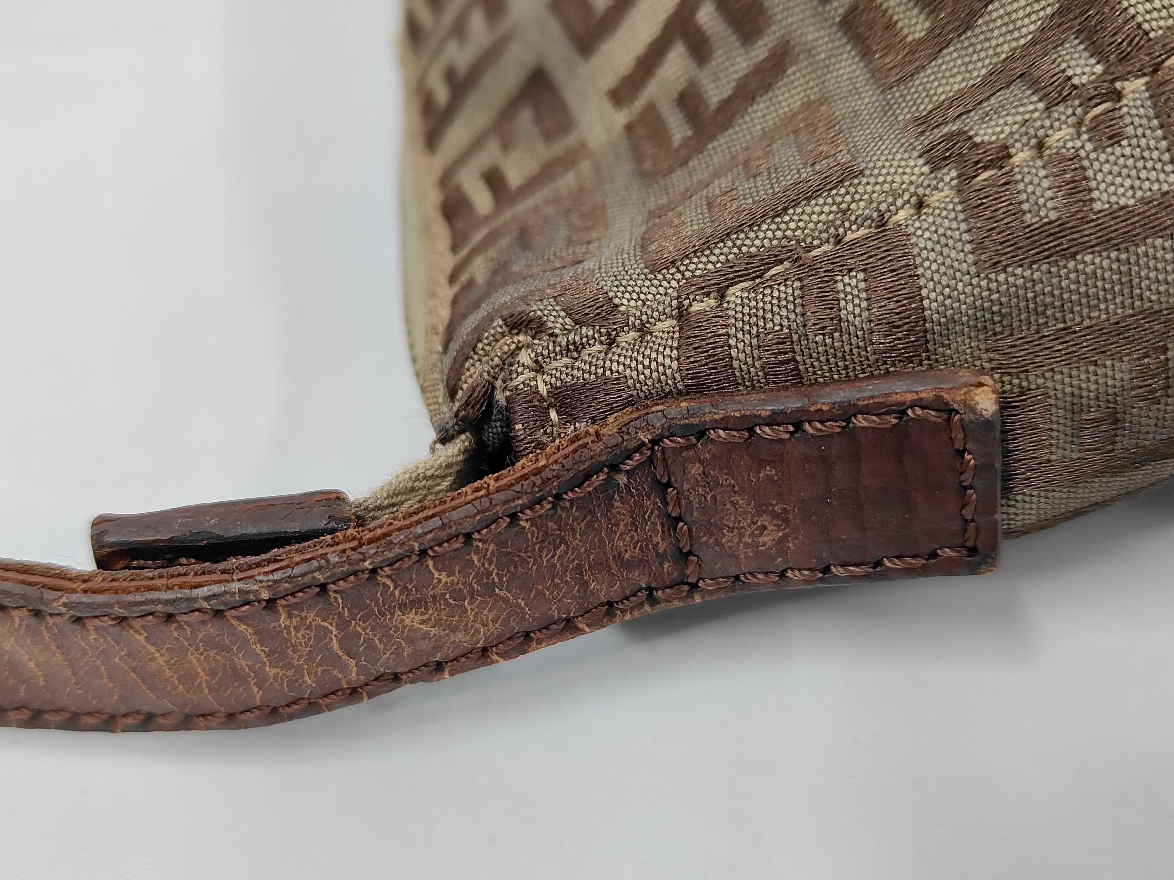 One-Shoulder Bag, Canvas, Brown, Zucchino Pattern — view 6