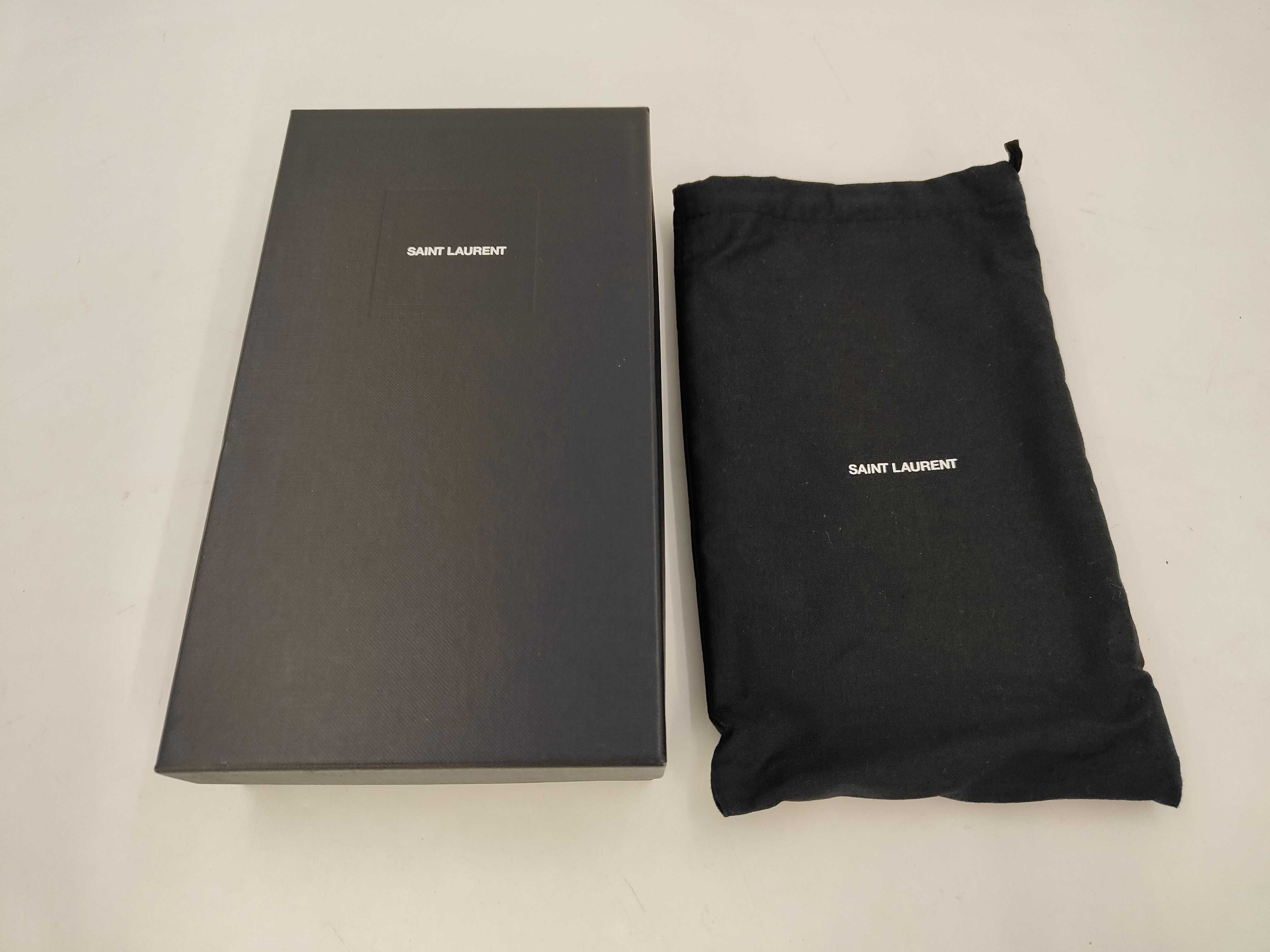 Long Wallet with Embossed Logo and YSL Hardware — view 13