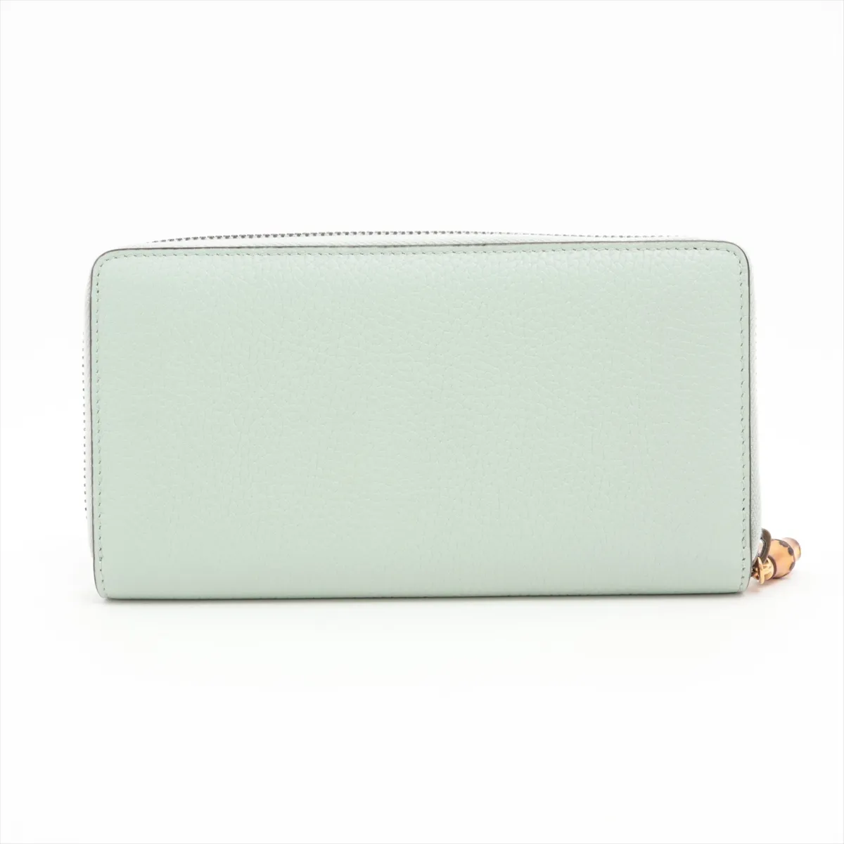 GG Marmont 739499 Leather Round Zip Wallet Green — view 2