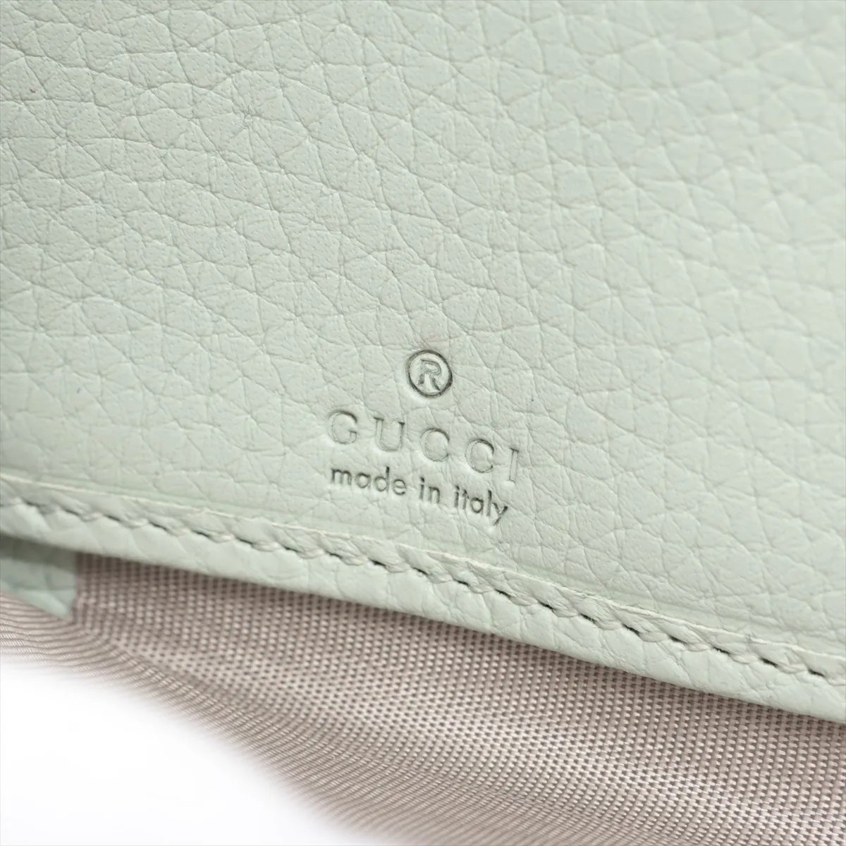 GG Marmont 739499 Leather Round Zip Wallet Green — view 8