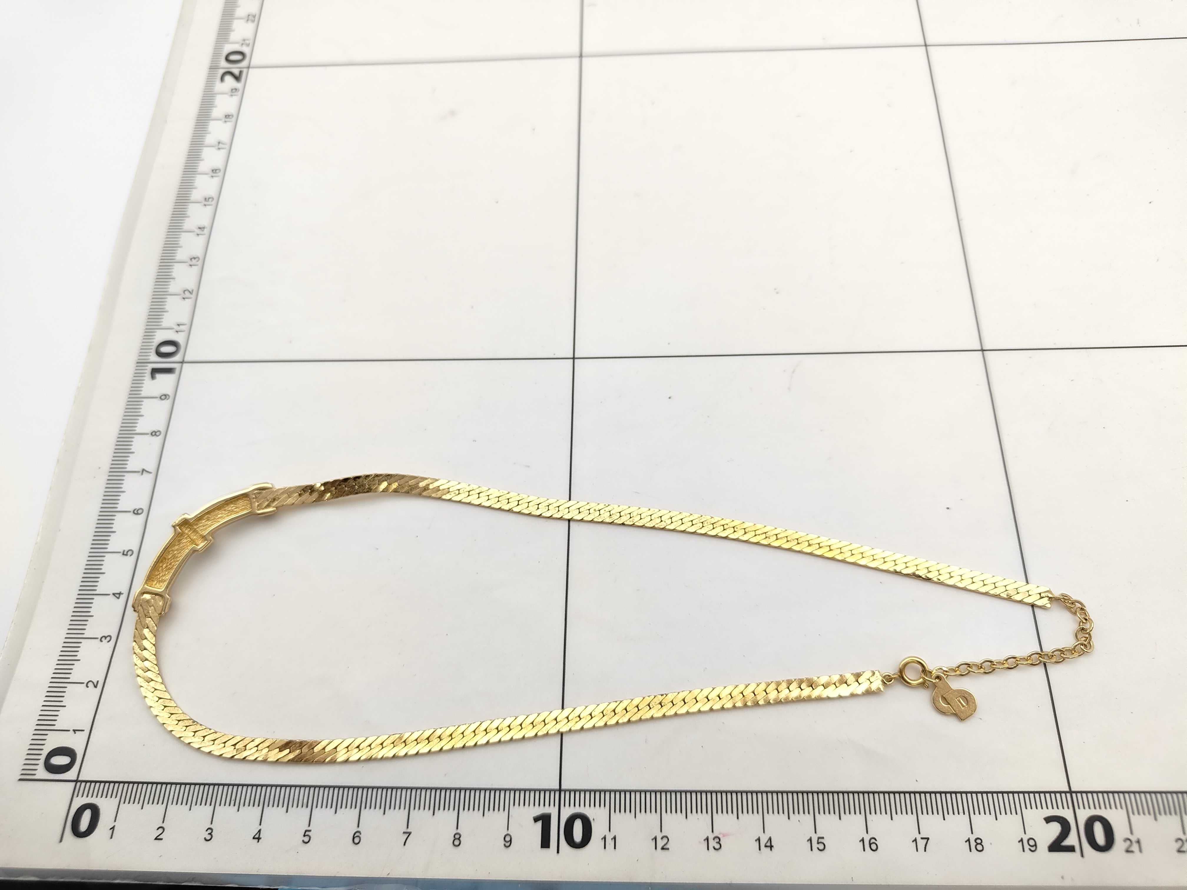 Christian Rhinestone Gold Necklace — view 2