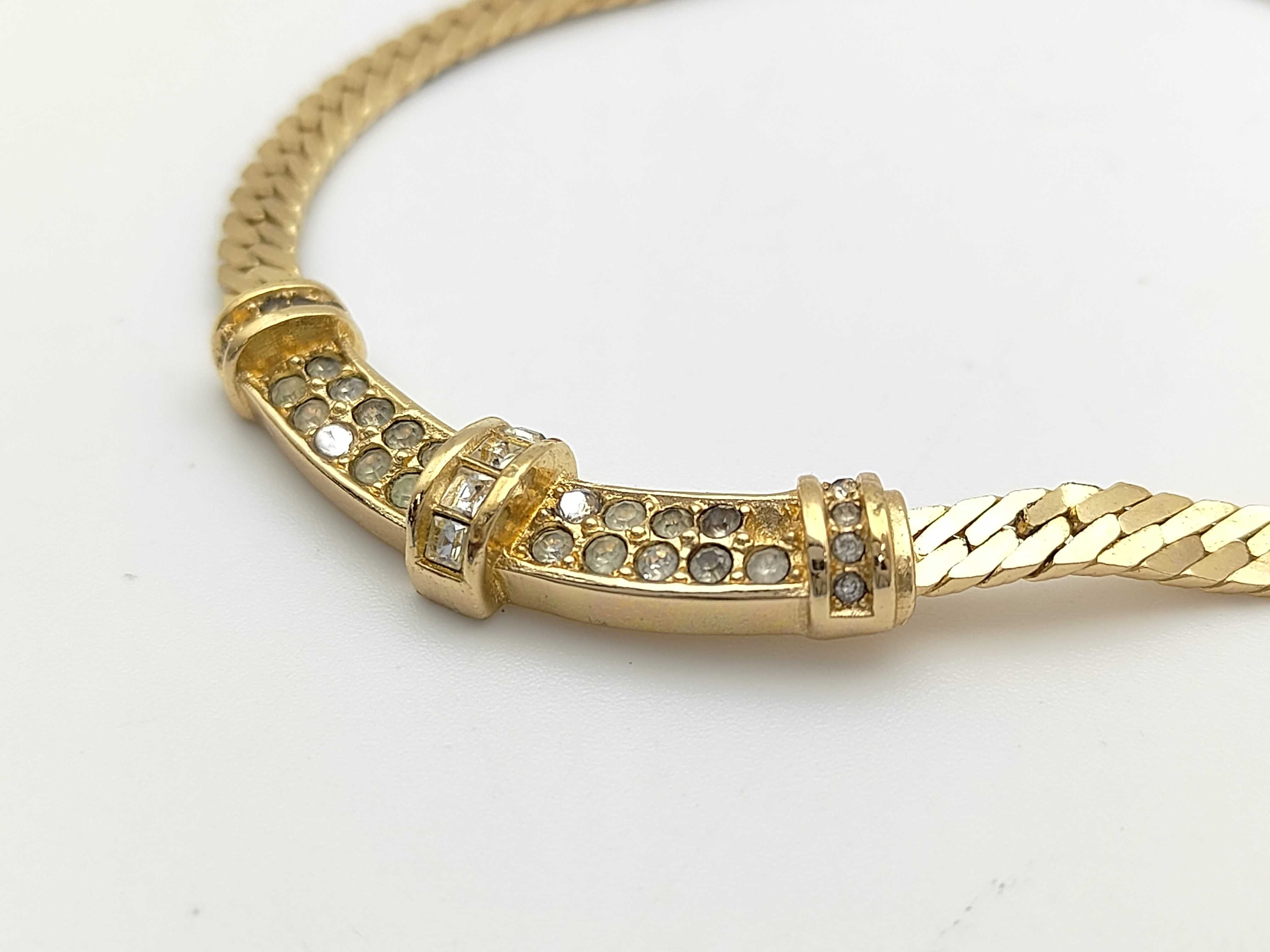 Christian Rhinestone Gold Necklace — view 3