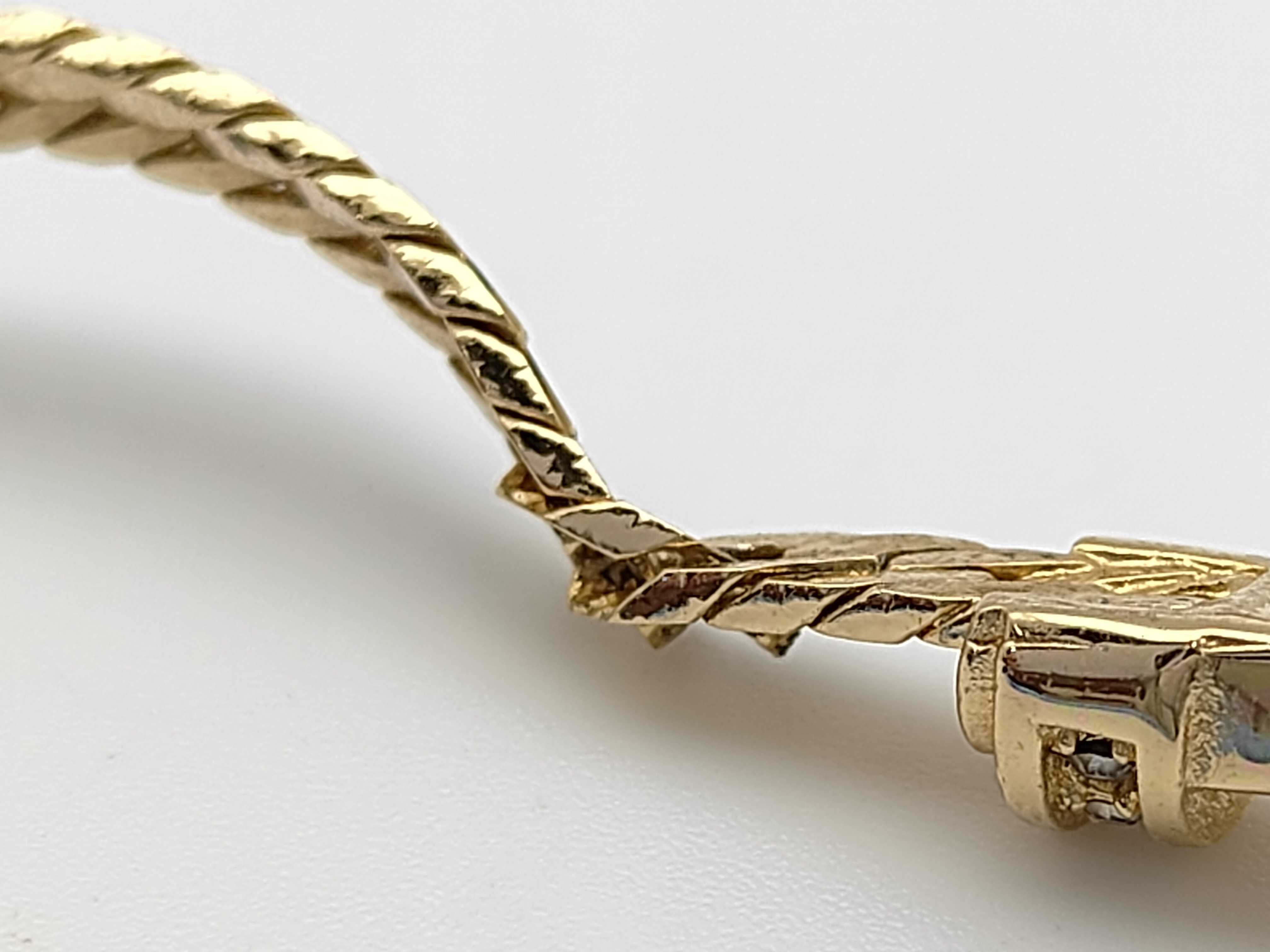 Christian Rhinestone Gold Necklace — view 4