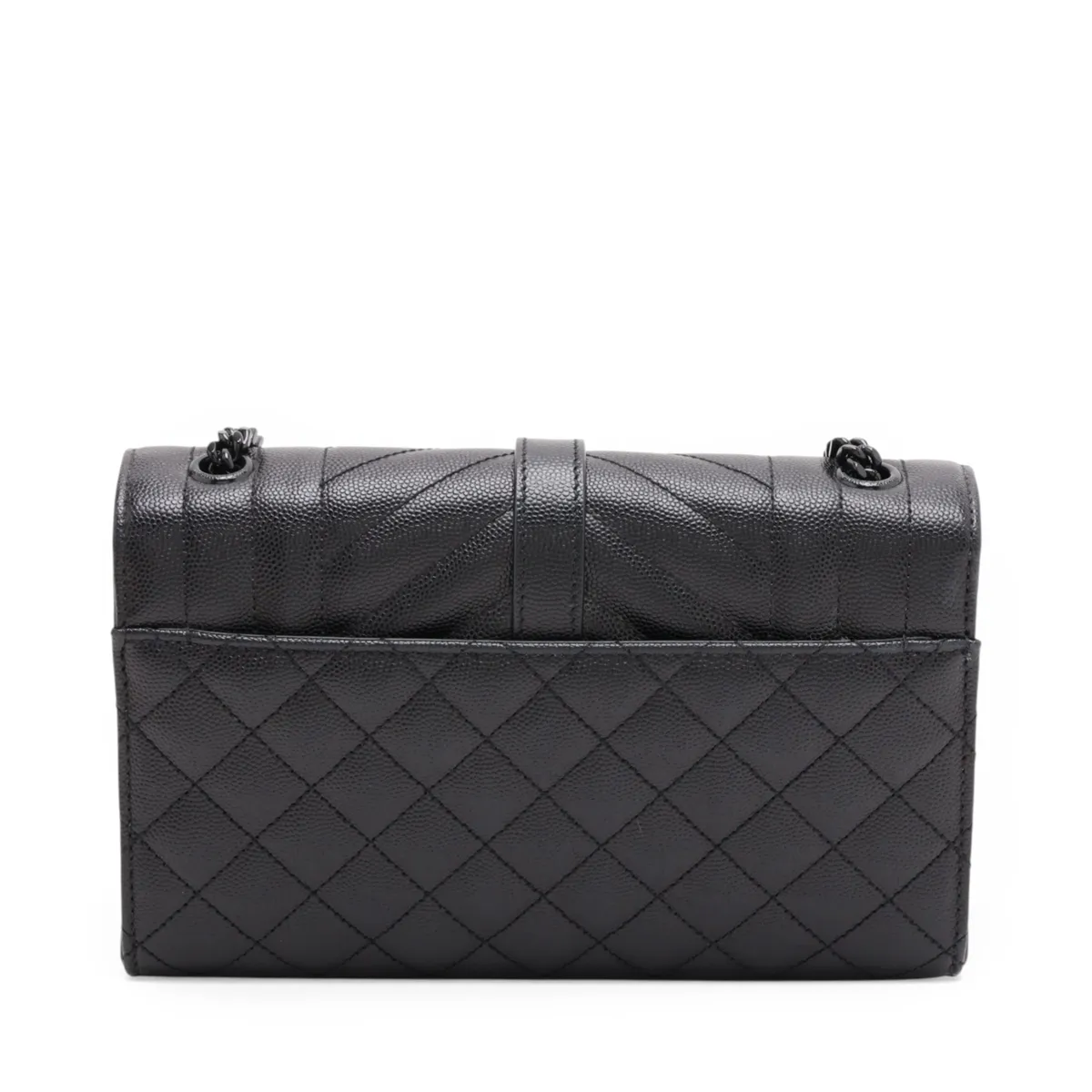 Envelope Leather Chain Shoulder Bag, Black 600195 — view 2