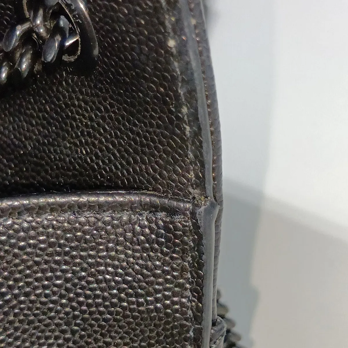 Envelope Leather Chain Shoulder Bag, Black 600195 — view 11