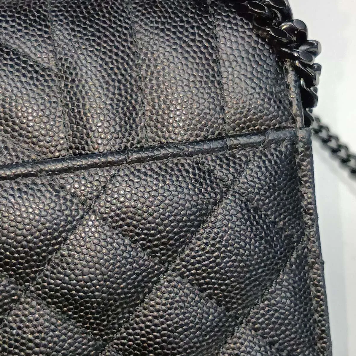 Envelope Leather Chain Shoulder Bag, Black 600195 — view 13