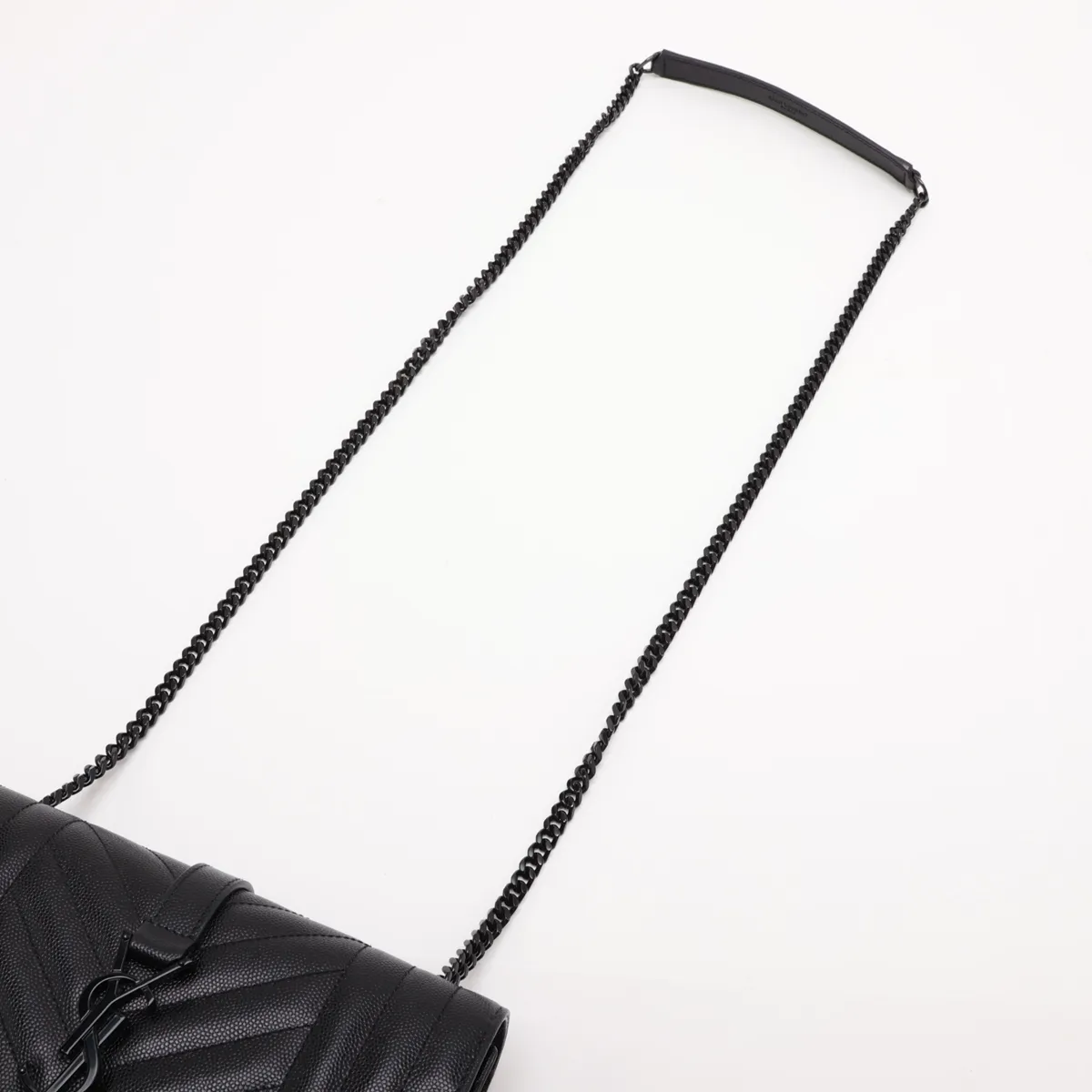 Envelope Leather Chain Shoulder Bag, Black 600195 — view 5