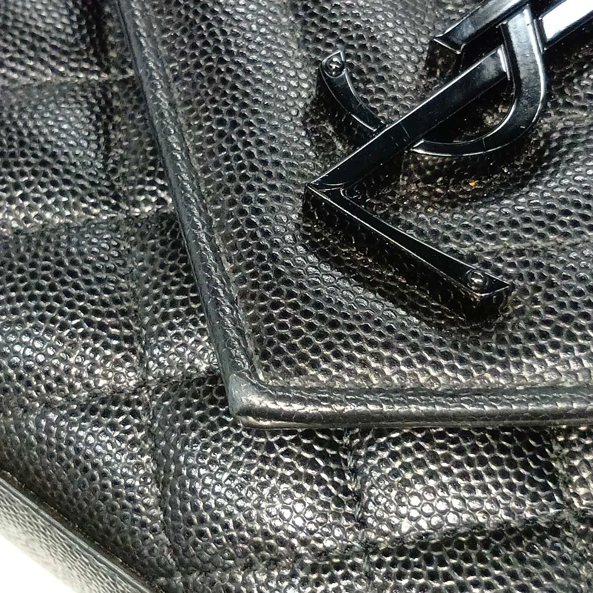 Envelope Leather Chain Shoulder Bag, Black 600195 — view 10