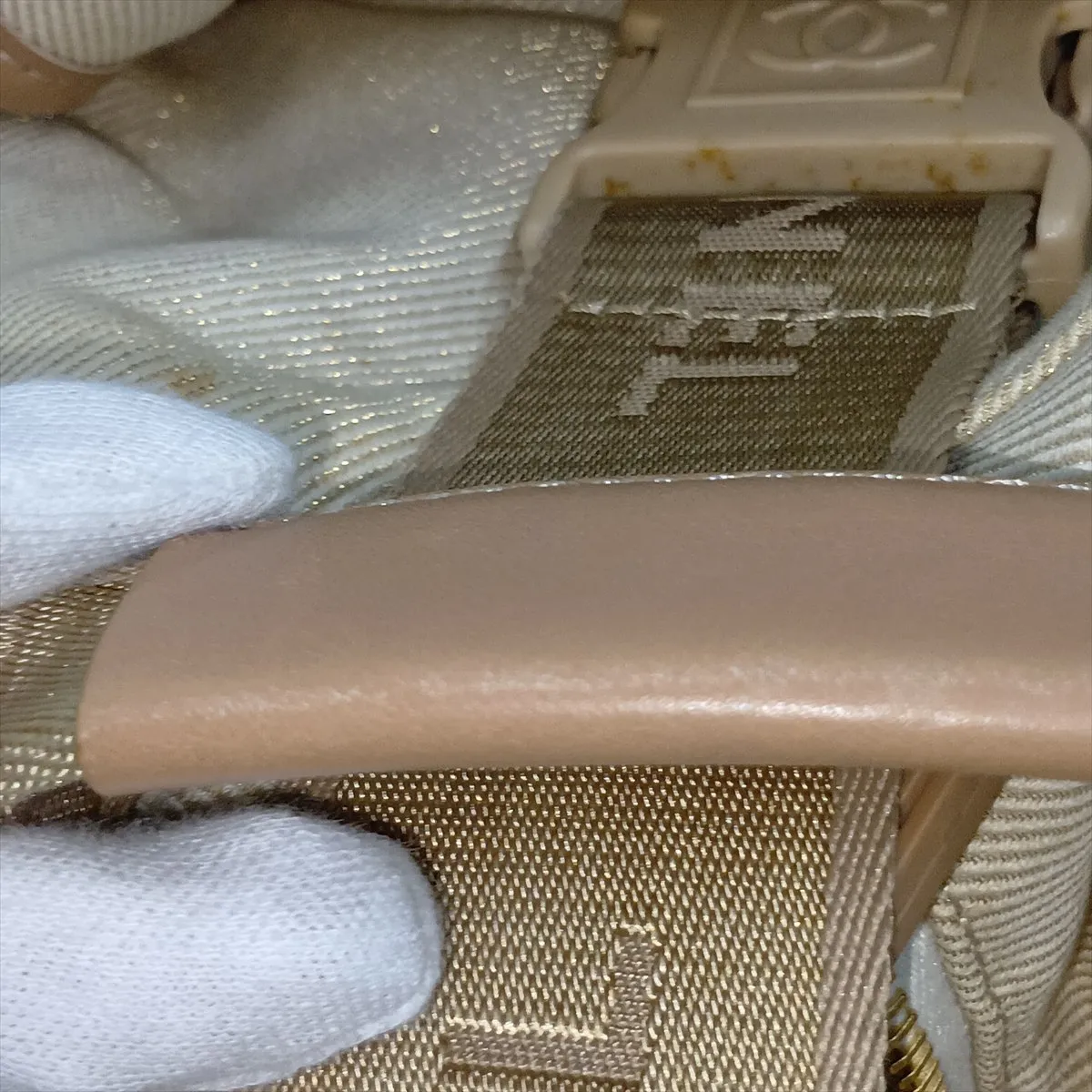 Sport Line Canvas x Leather 2-Way Boston Bag, Beige, Gold Hardware, 10605077 (Serial Number in the 10s) — view 13
