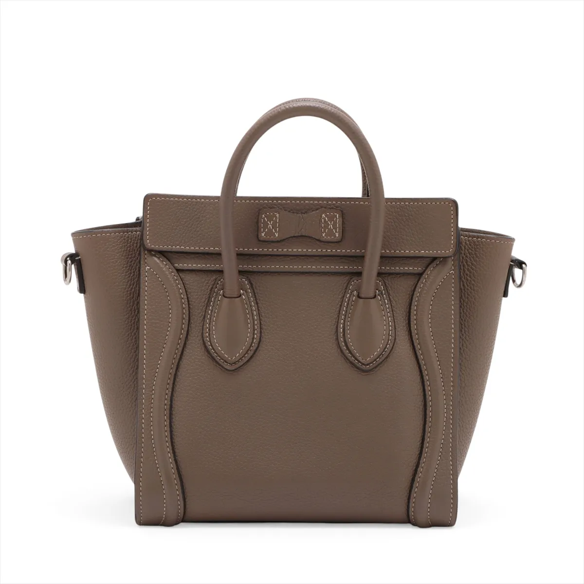 Luggage Nano Shopper Leather 2-Way Handbag, Beige — view 2