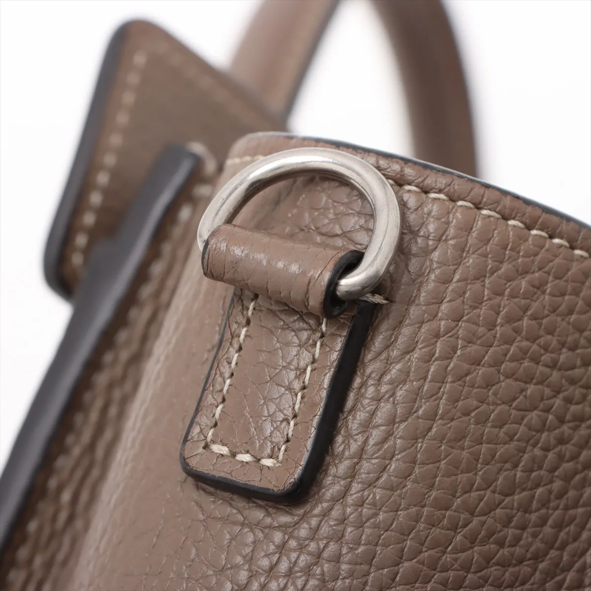 Luggage Nano Shopper Leather 2-Way Handbag, Beige — view 11