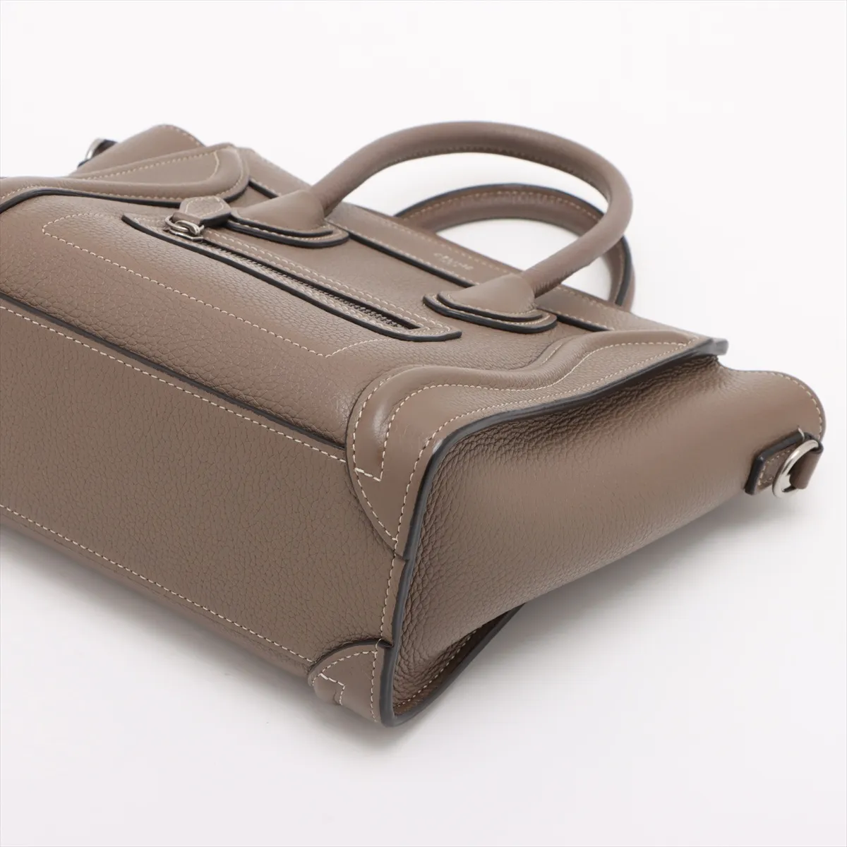 Luggage Nano Shopper Leather 2-Way Handbag, Beige — view 3