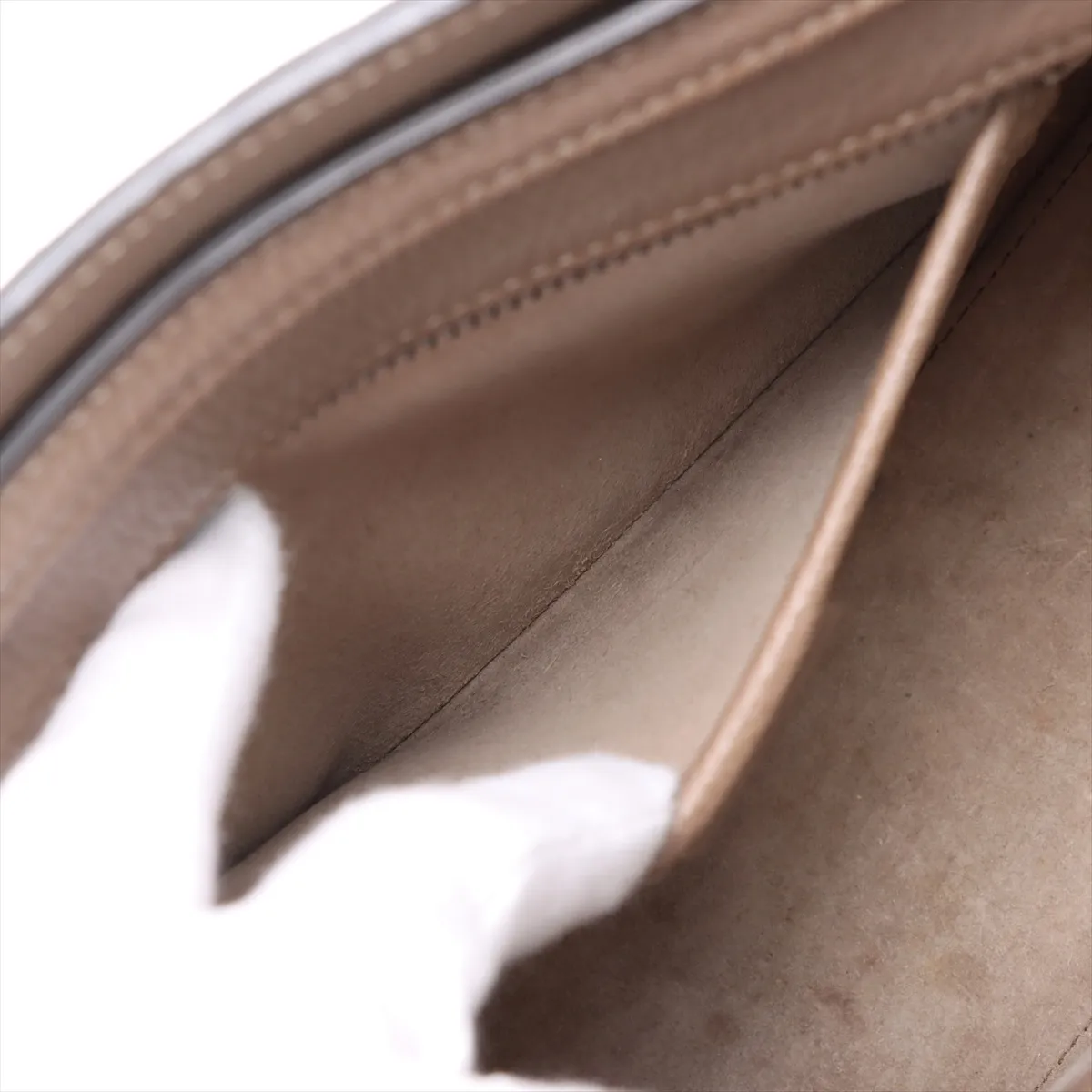 Luggage Nano Shopper Leather 2-Way Handbag, Beige — view 9