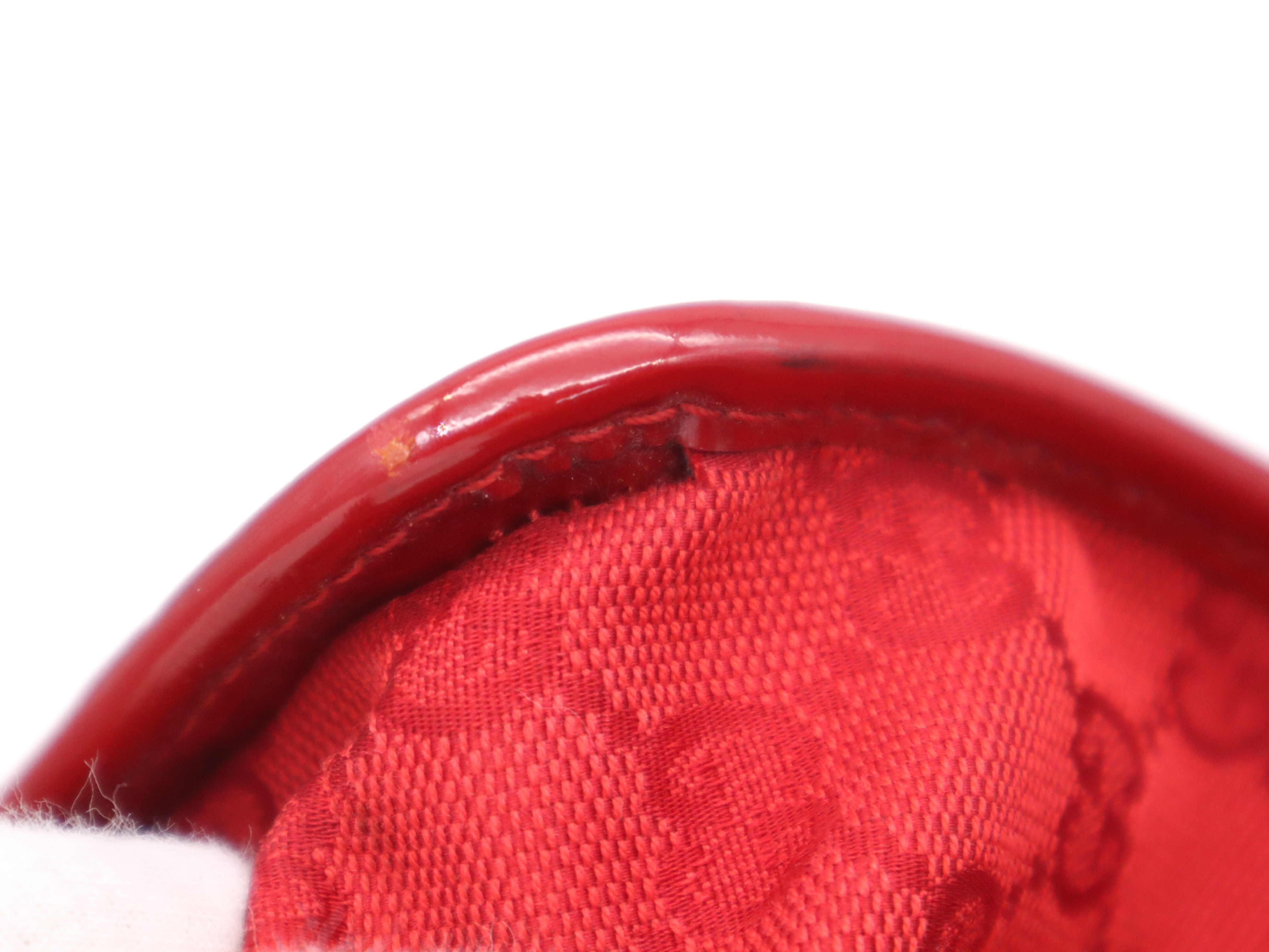 000-0855GG Canvas/Enamel Patent Leather Handbag, Red — view 11