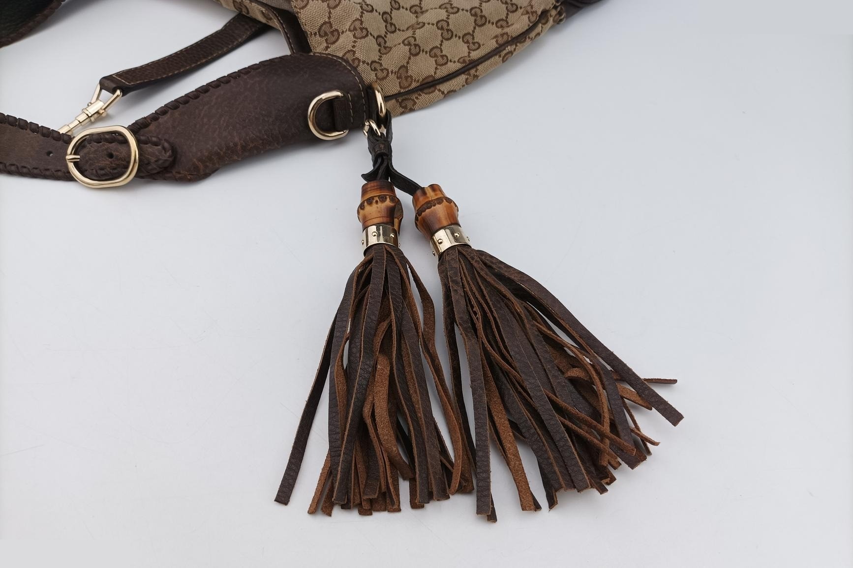 New Jackie Canvas x Leather Beige x Brown — view 11