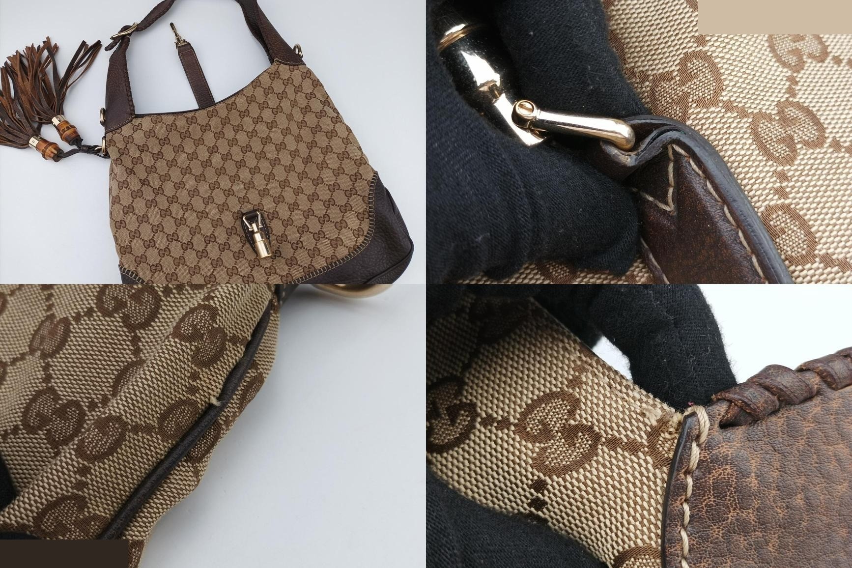 New Jackie Canvas x Leather Beige x Brown — view 9
