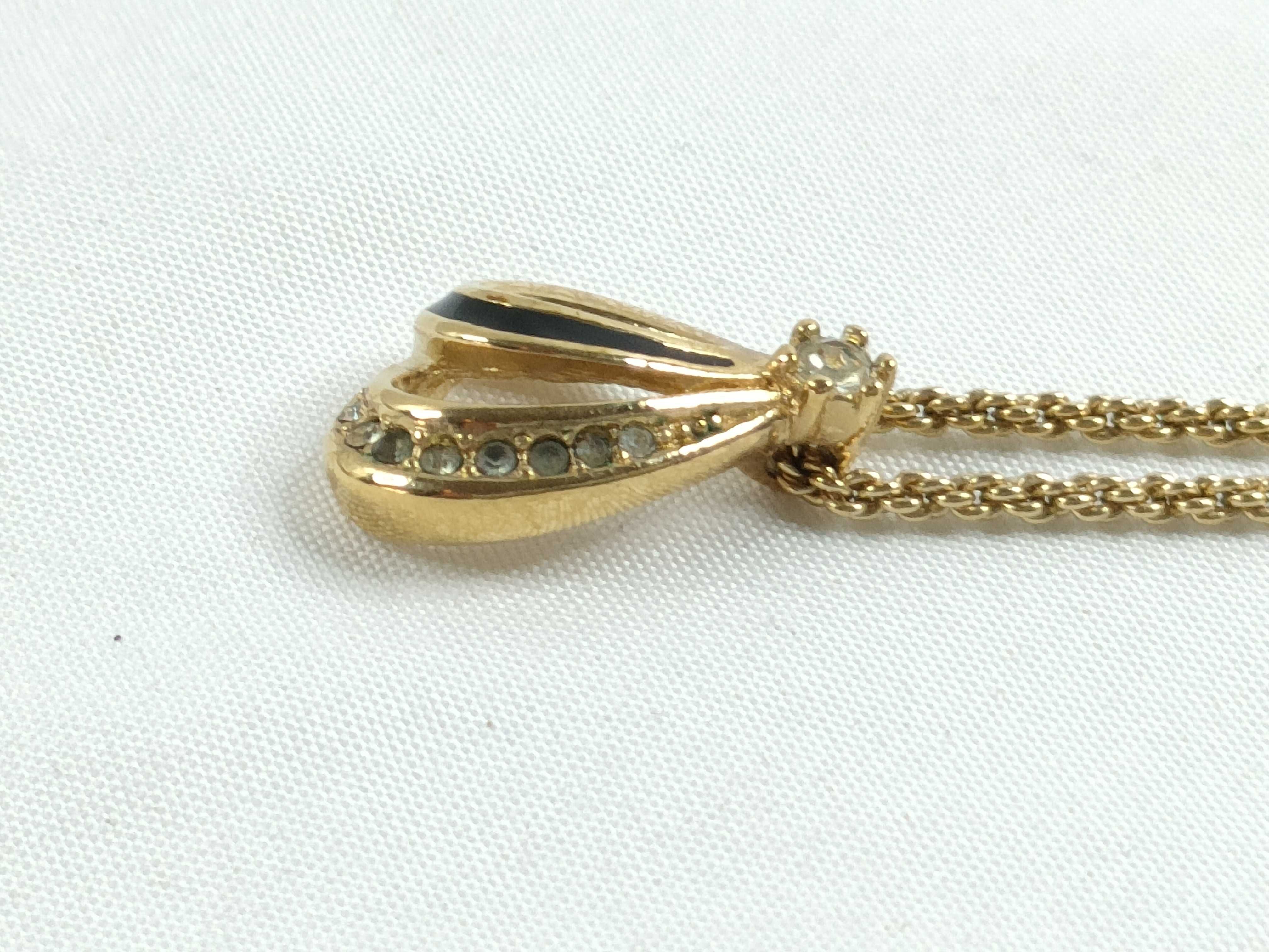 Christian necklace with rhinestones, black and gold. — view 3