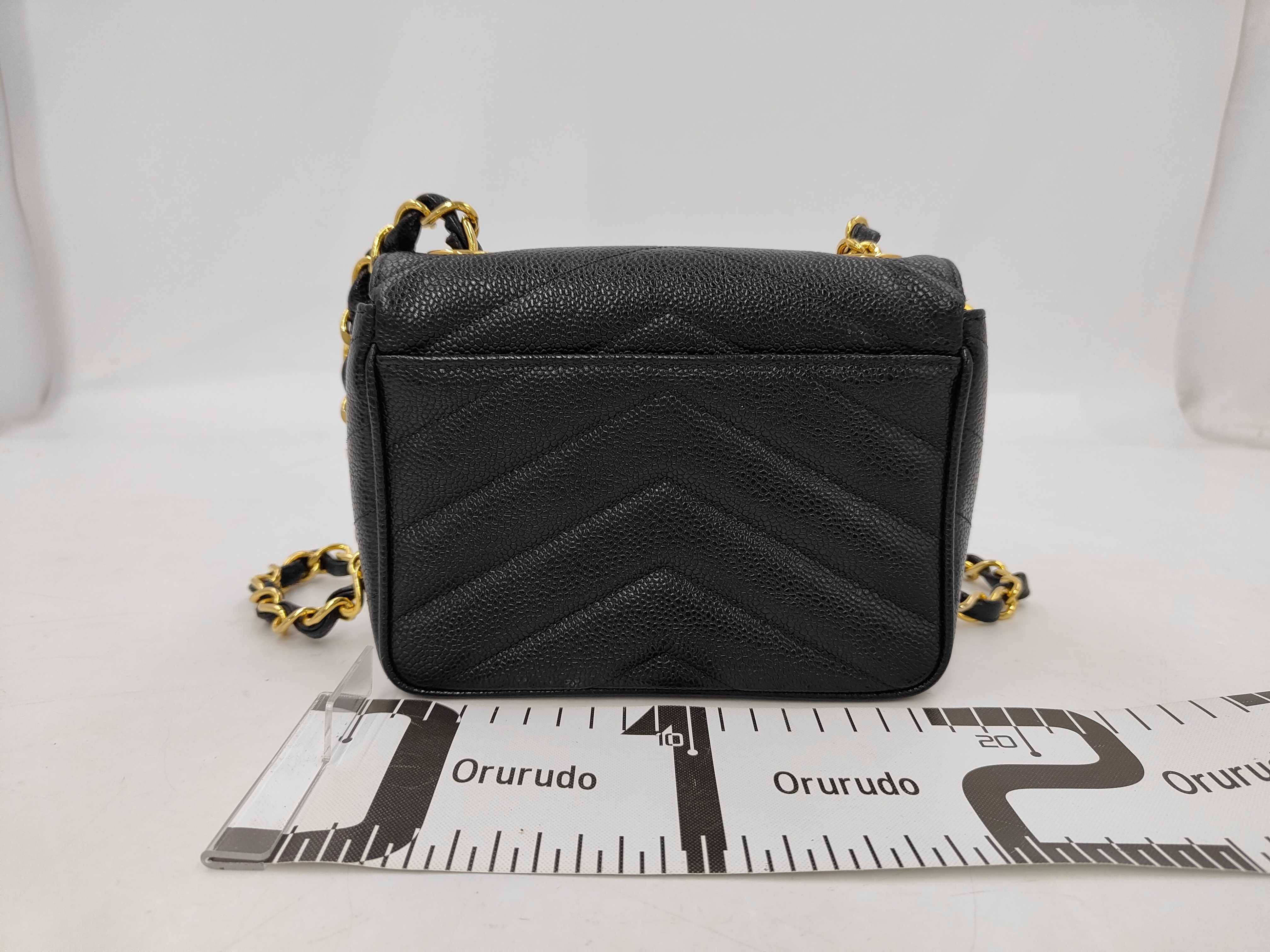 V-stitch V-flap Minimato Caviar Black GP Shoulder Bag — view 2