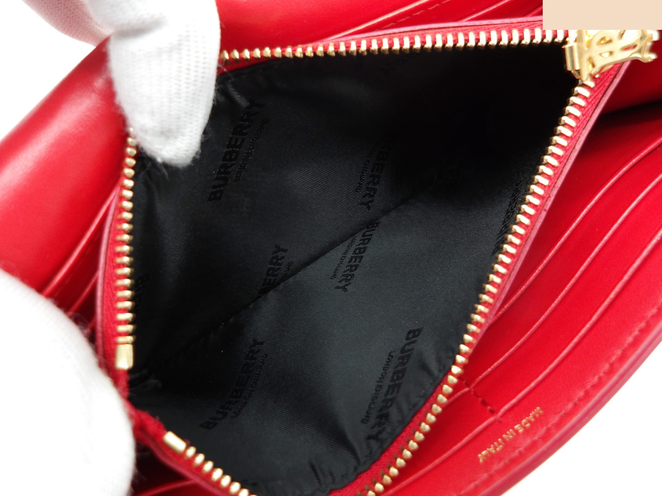 TB logo flap long wallet with gold hardware — view 5