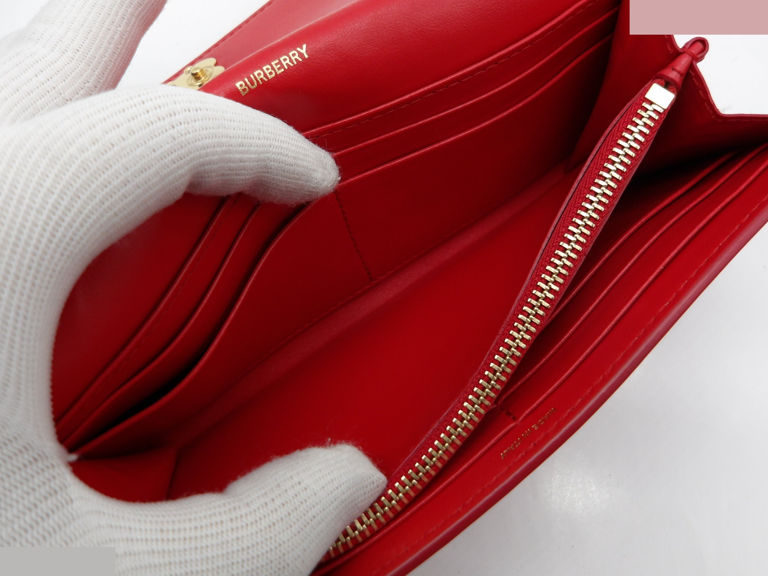 TB logo flap long wallet with gold hardware — view 7