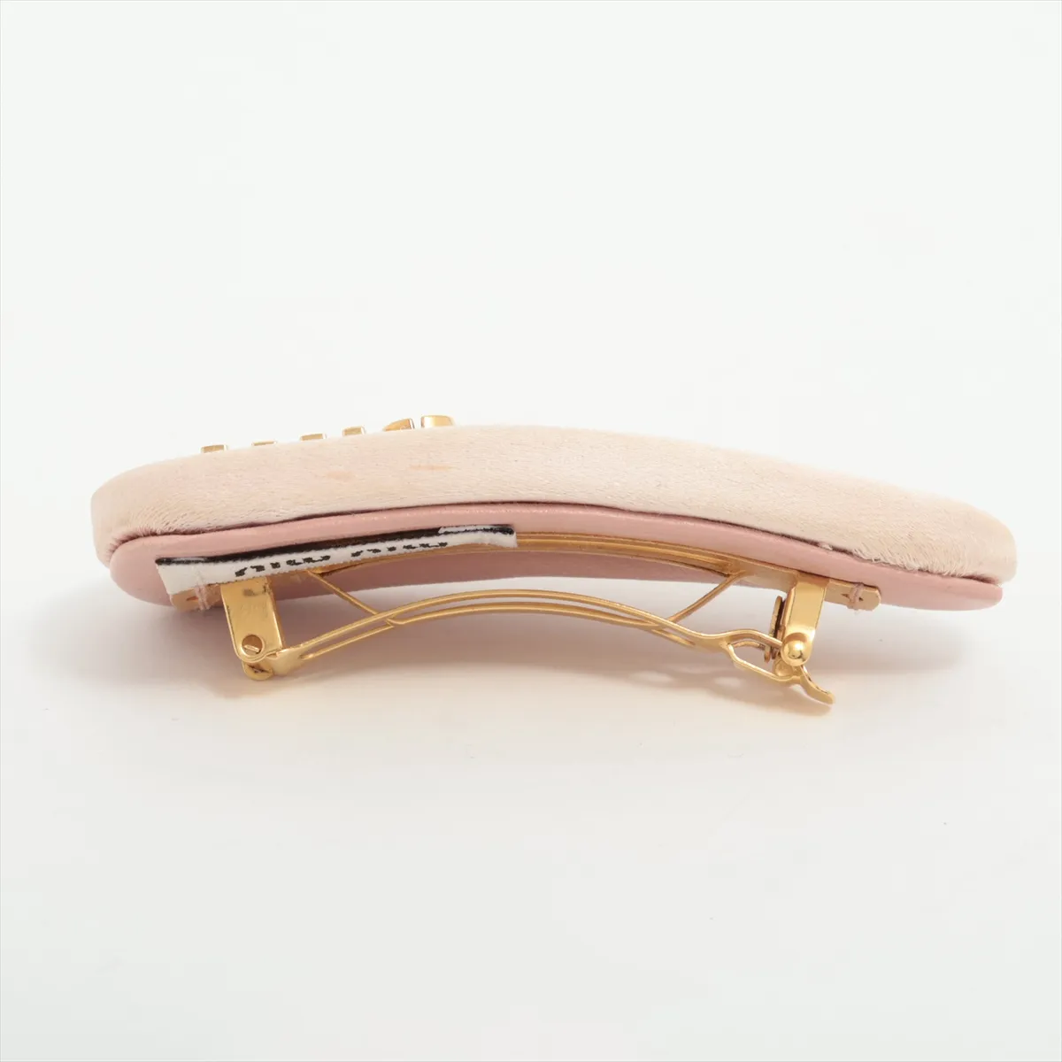 Logo Barrette Satin Gold x Pink — view 2