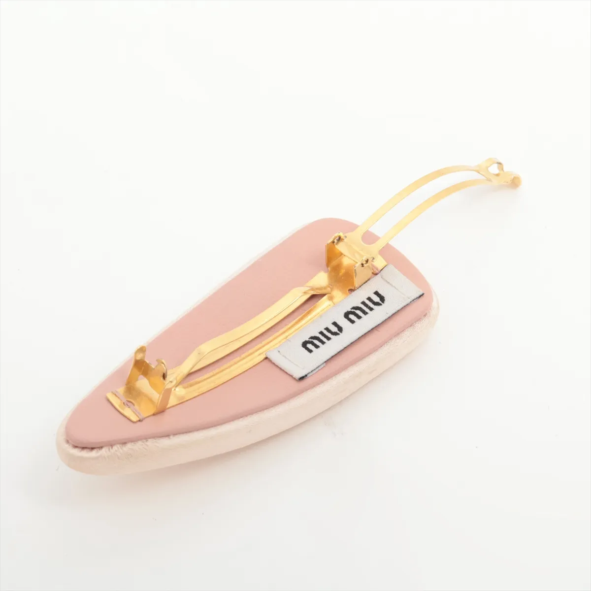 Logo Barrette Satin Gold x Pink — view 3