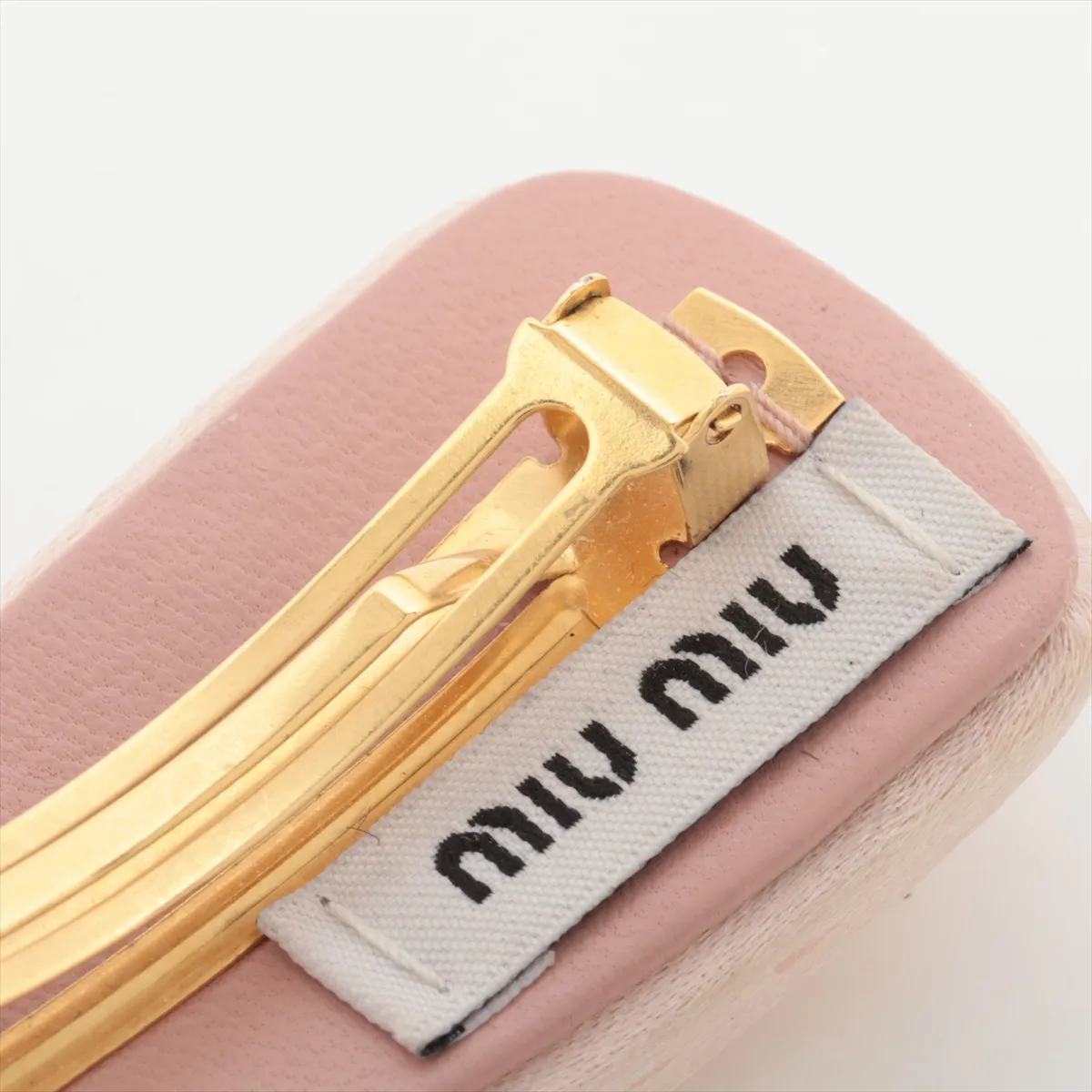 Logo Barrette Satin Gold x Pink — view 5