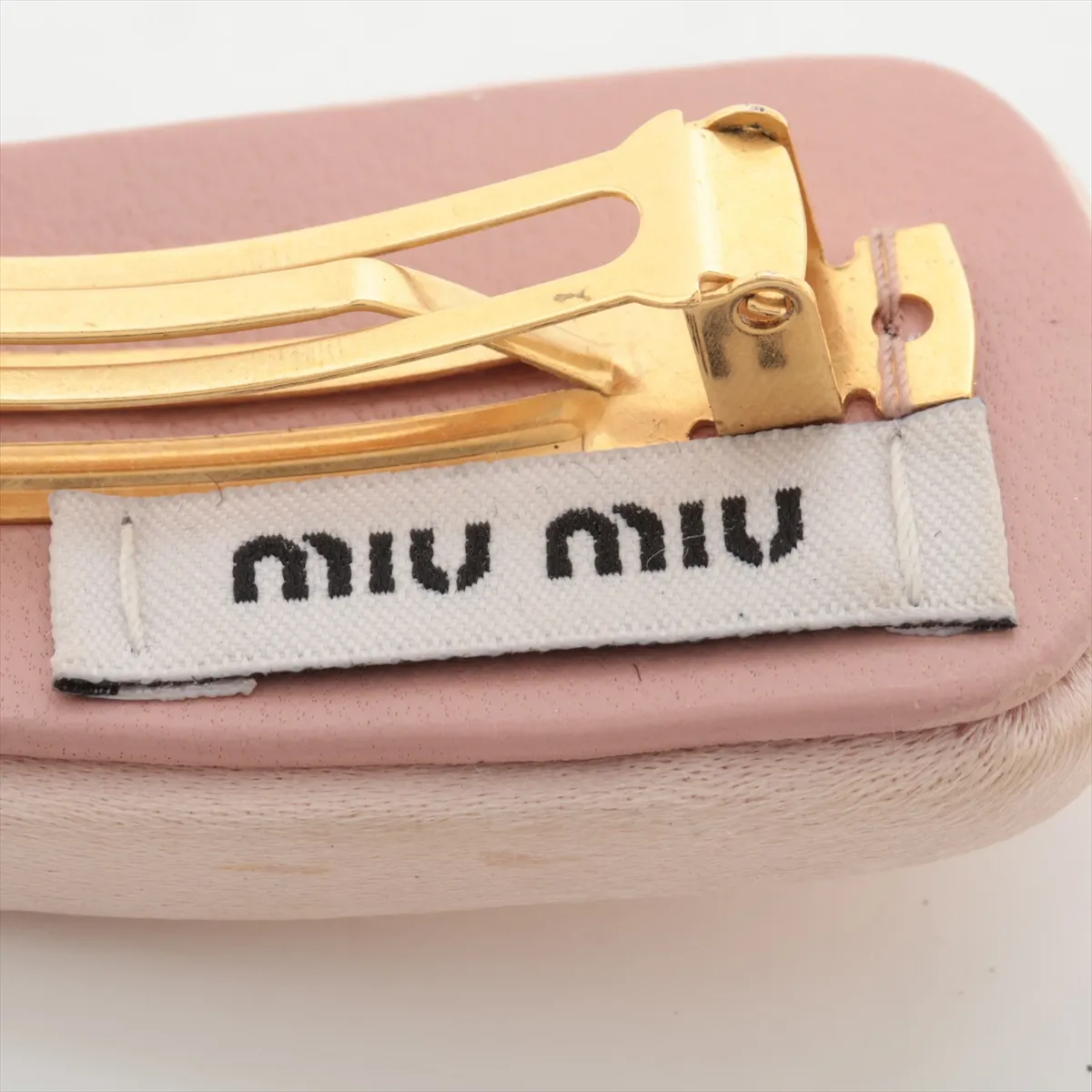 Logo Barrette Satin Gold x Pink — view 6