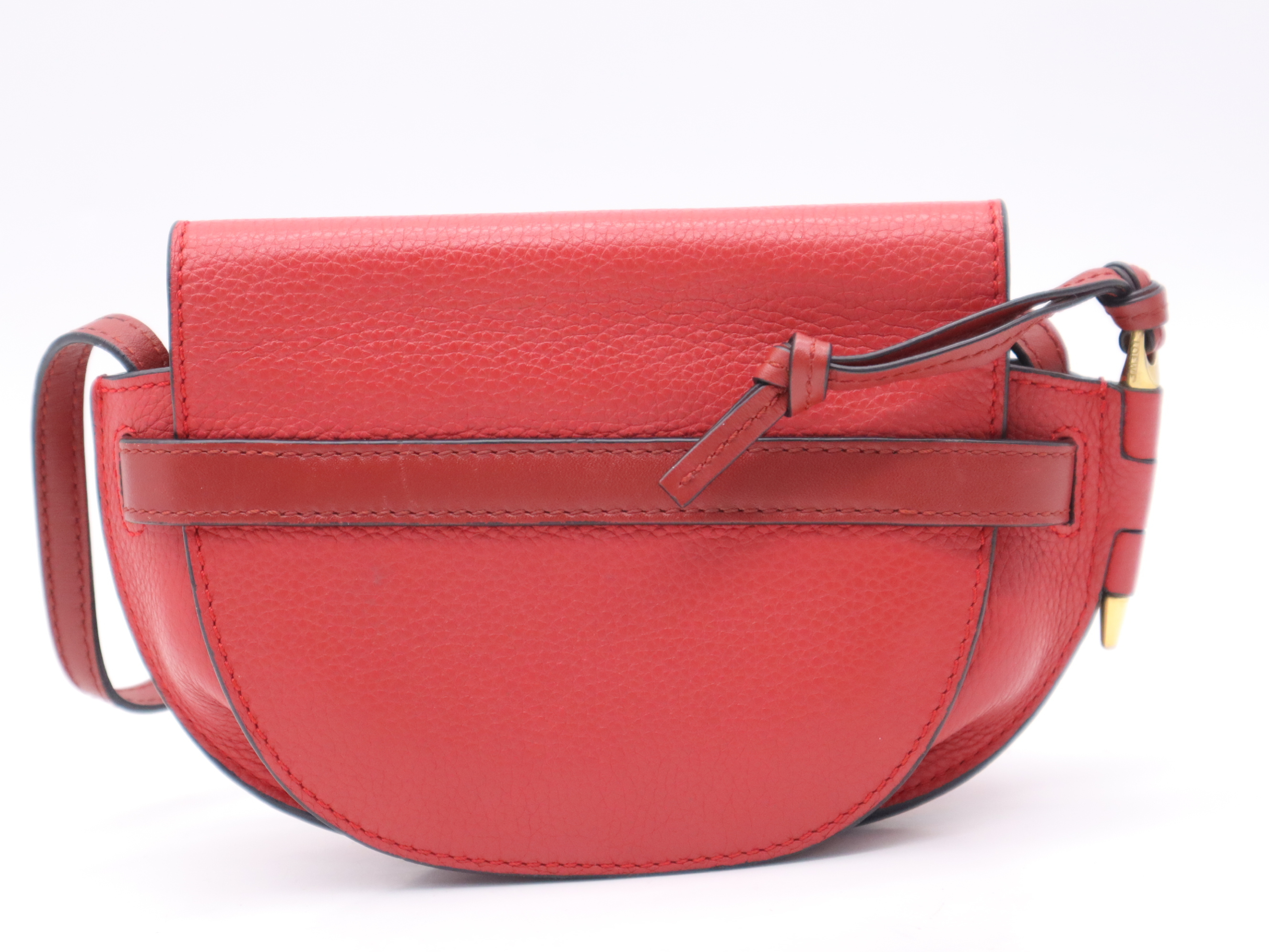 Leather Gate Bag Mini Red Shoulder Bag — view 2