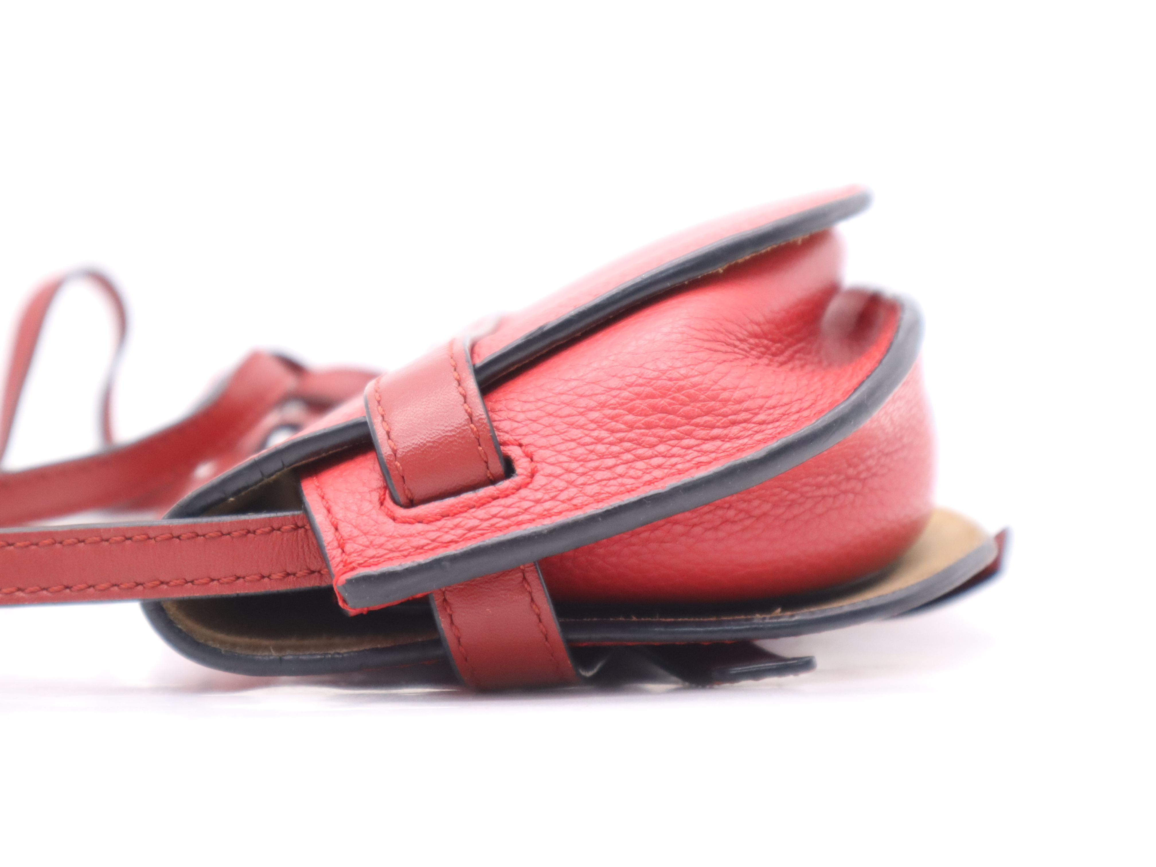 Leather Gate Bag Mini Red Shoulder Bag — view 3
