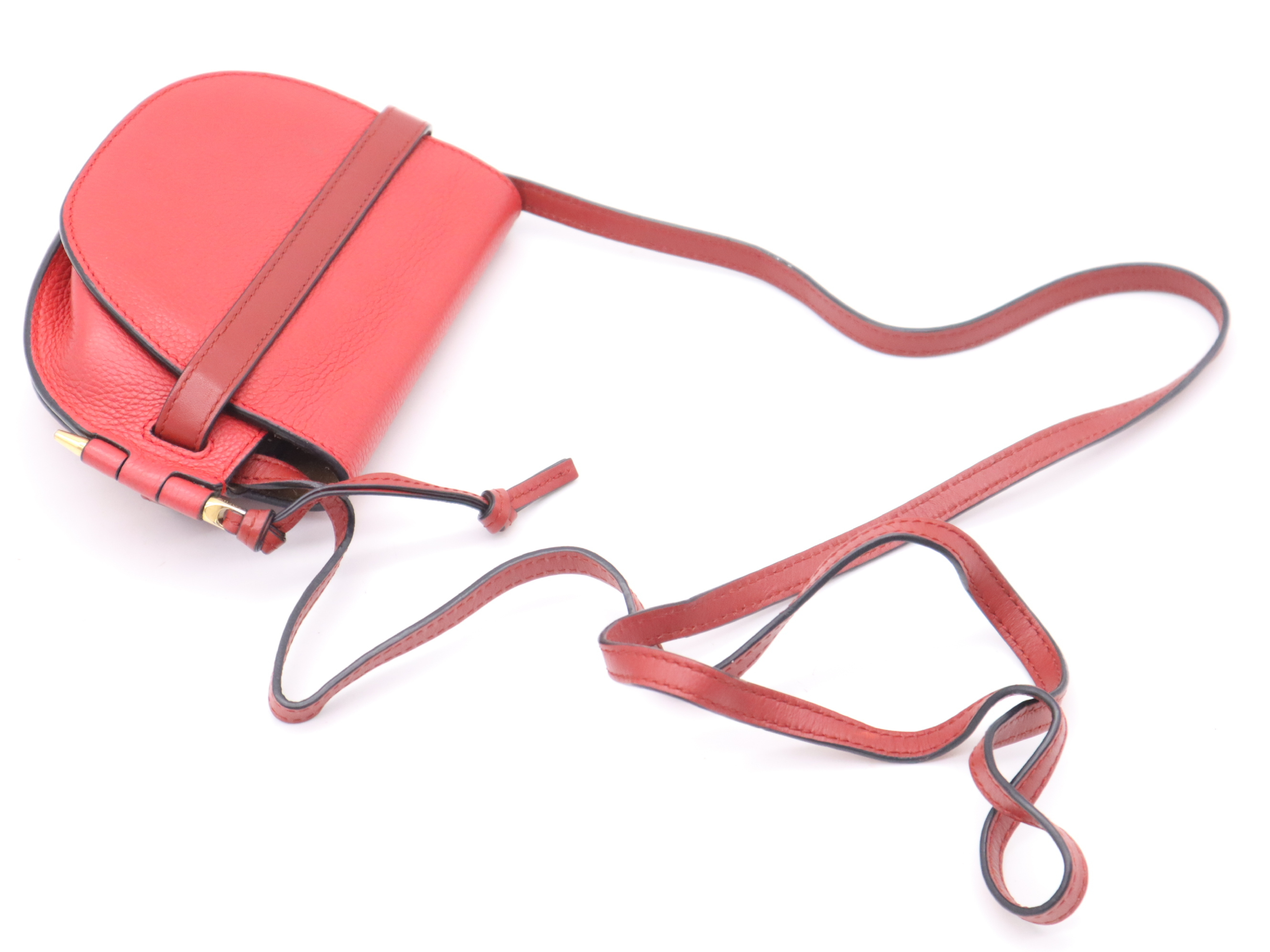Leather Gate Bag Mini Red Shoulder Bag — view 6
