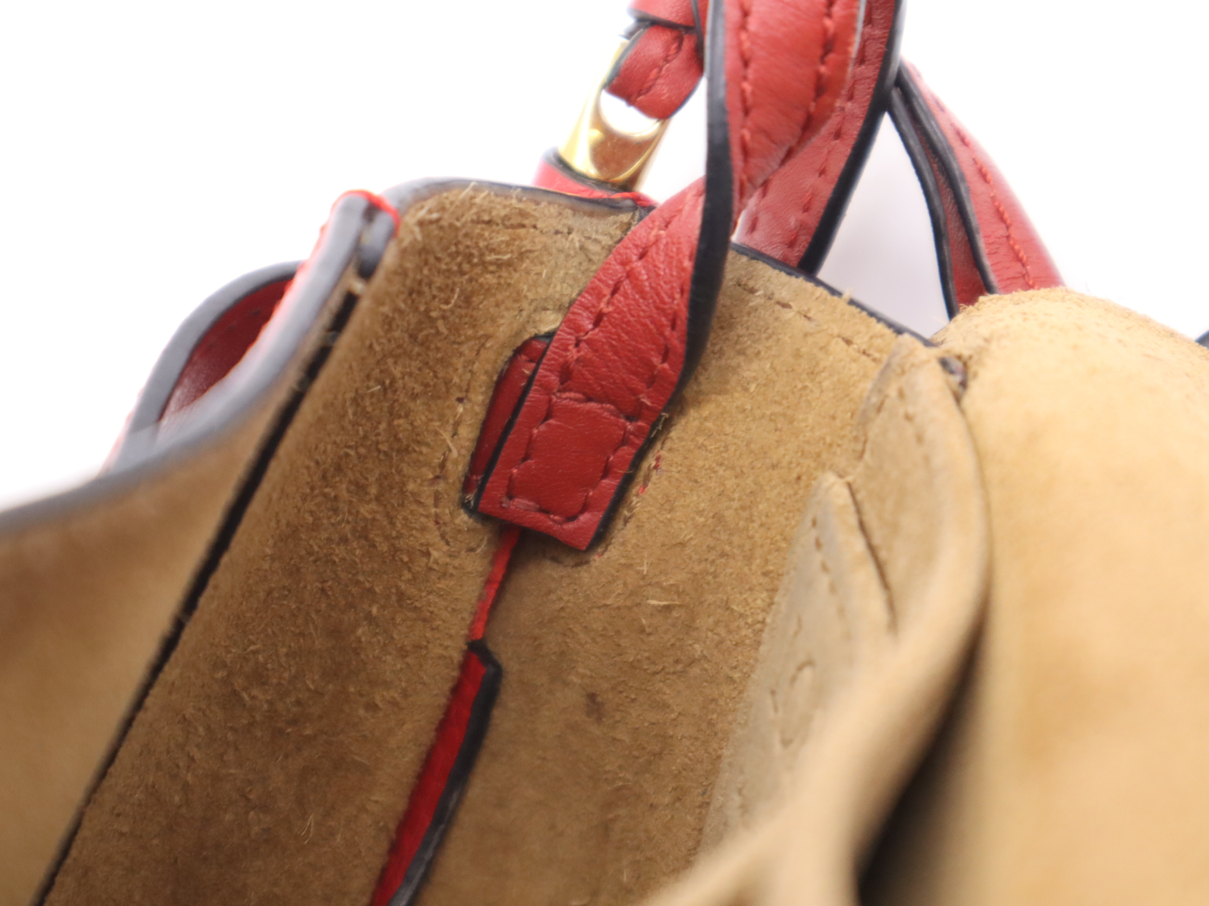 Leather Gate Bag Mini Red Shoulder Bag — view 7