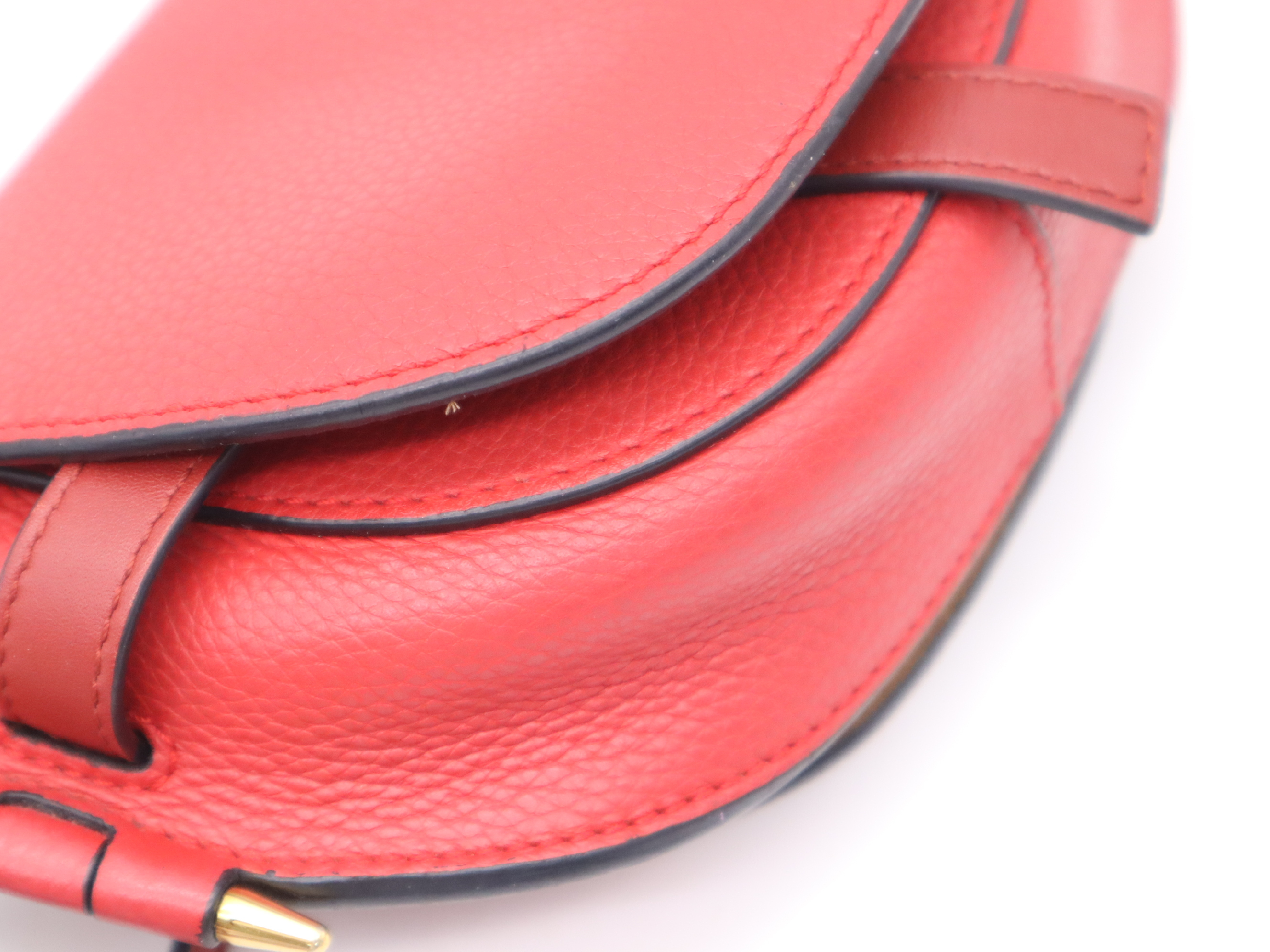 Leather Gate Bag Mini Red Shoulder Bag — view 9