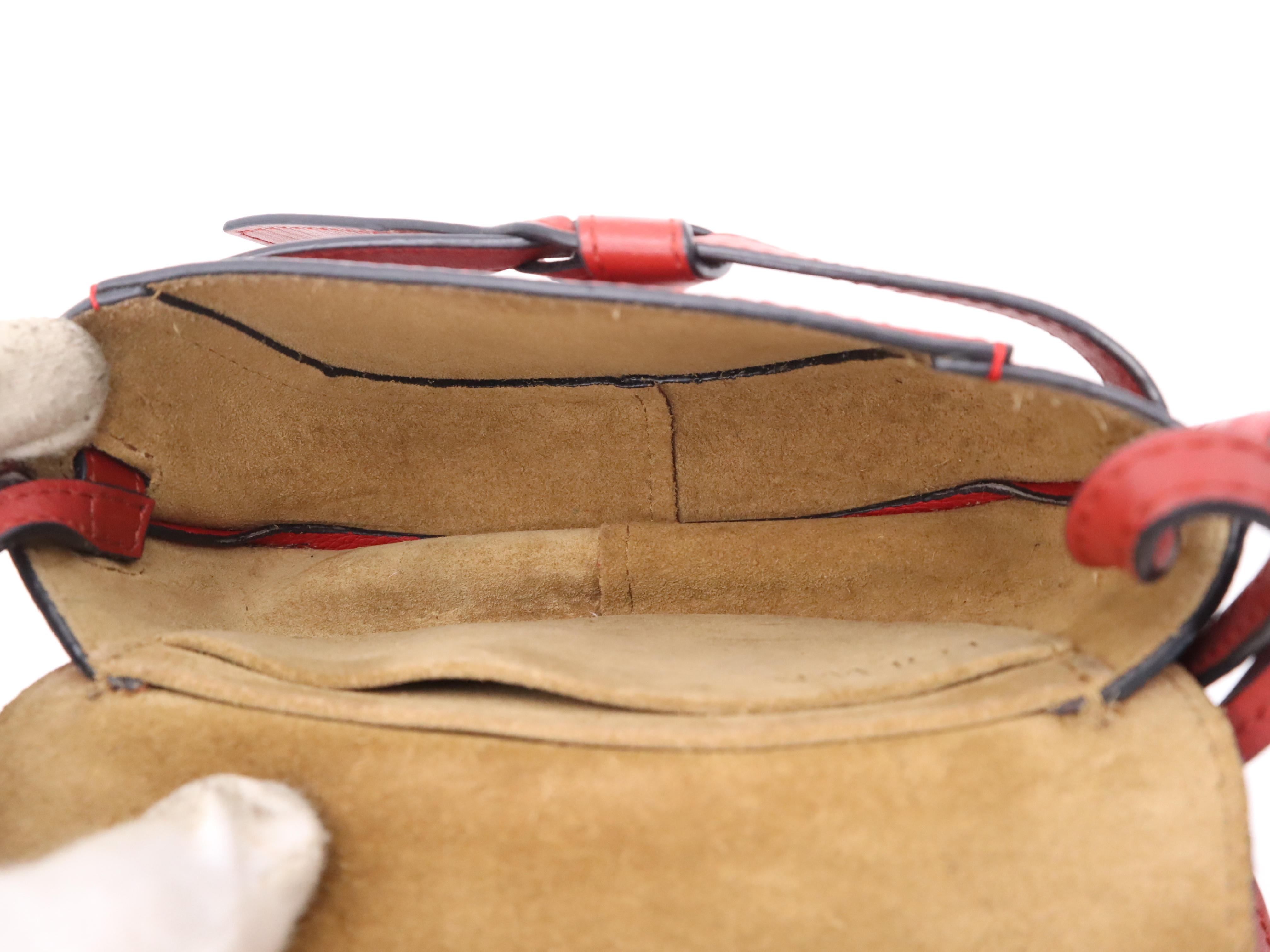 Leather Gate Bag Mini Red Shoulder Bag — view 10