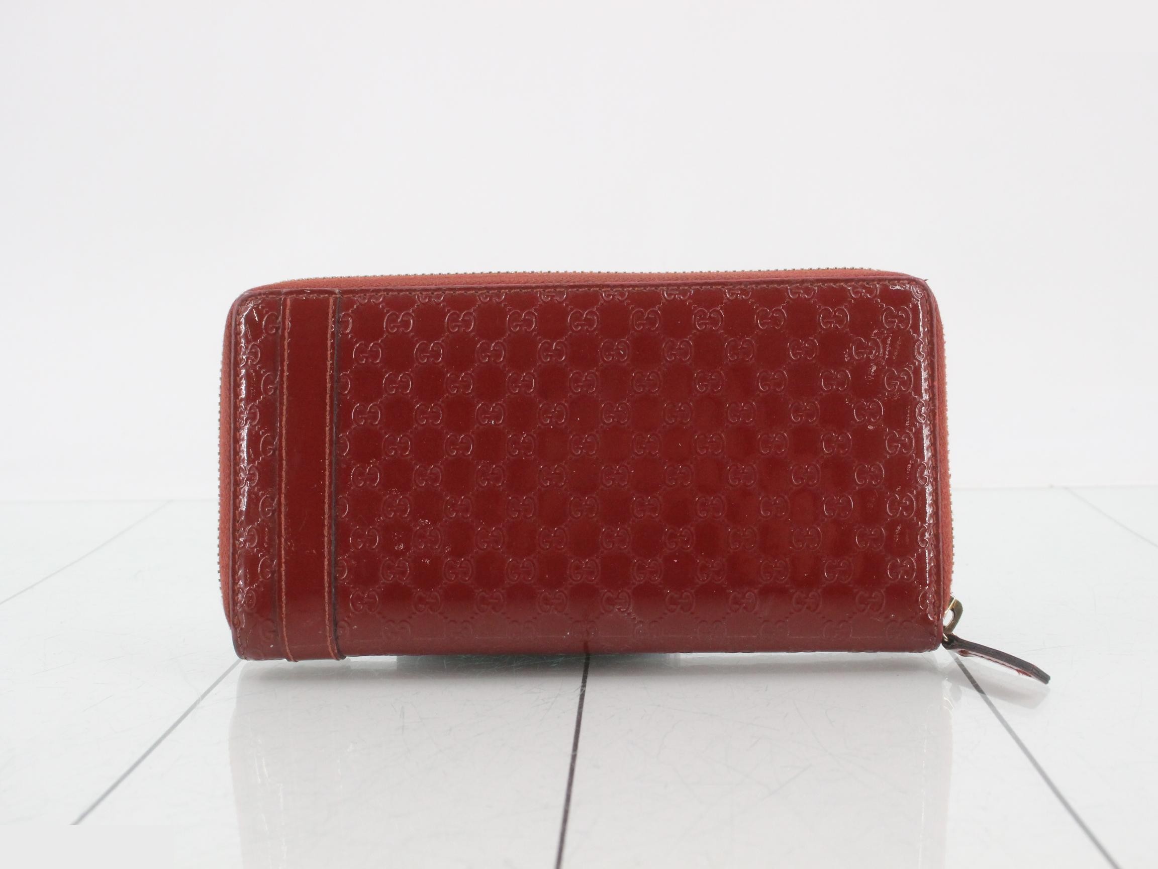 Nice Microguccissima Enamel Round Zipper Long Wallet — view 2