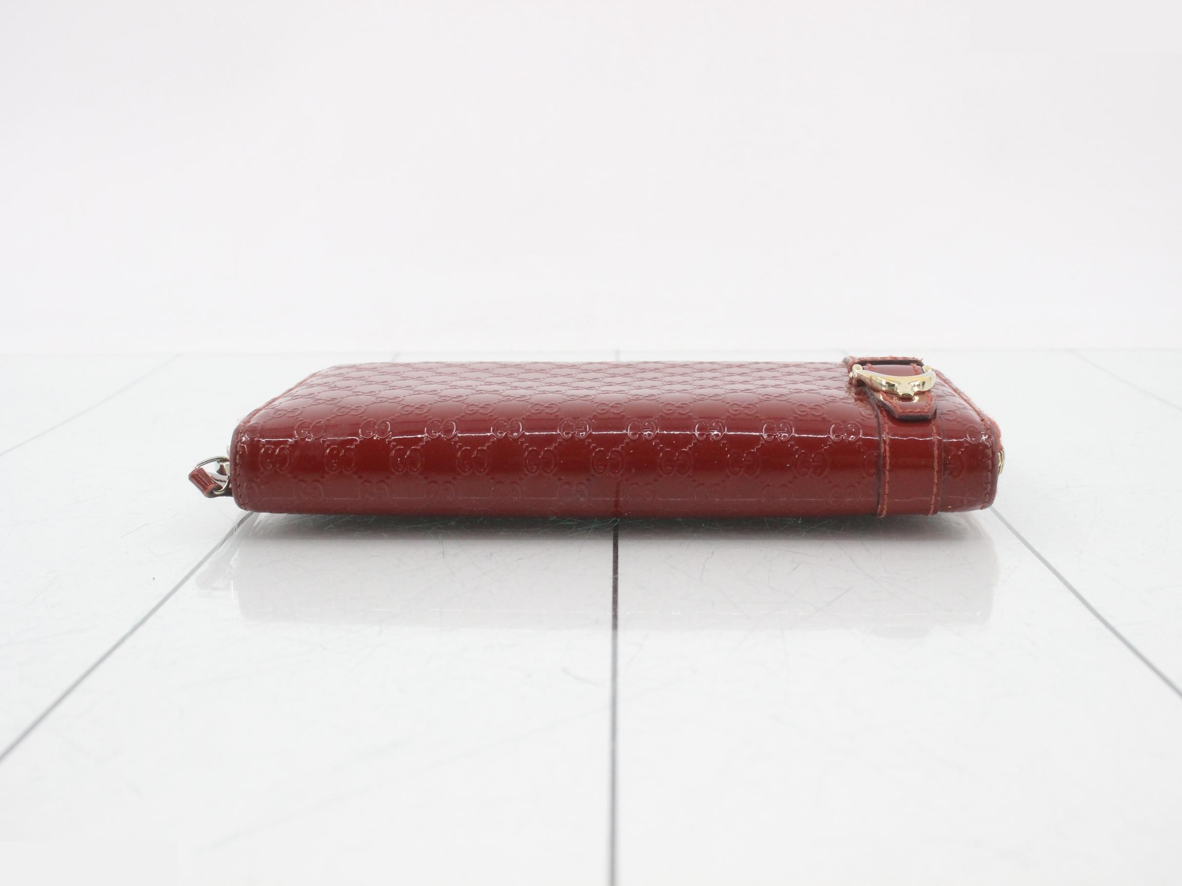 Nice Microguccissima Enamel Round Zipper Long Wallet — view 3