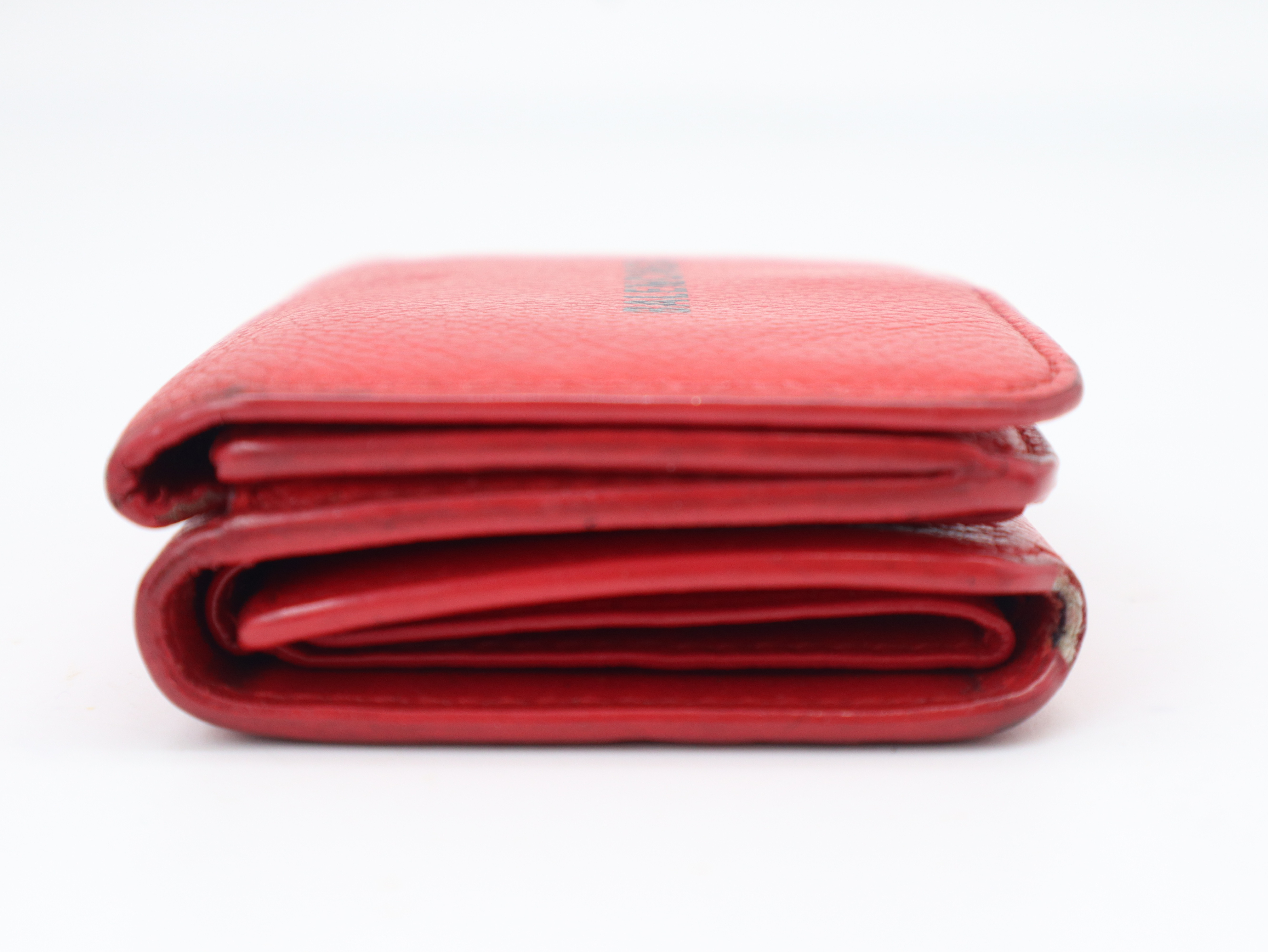 593813 Leather Mini Wallet, Red — view 5