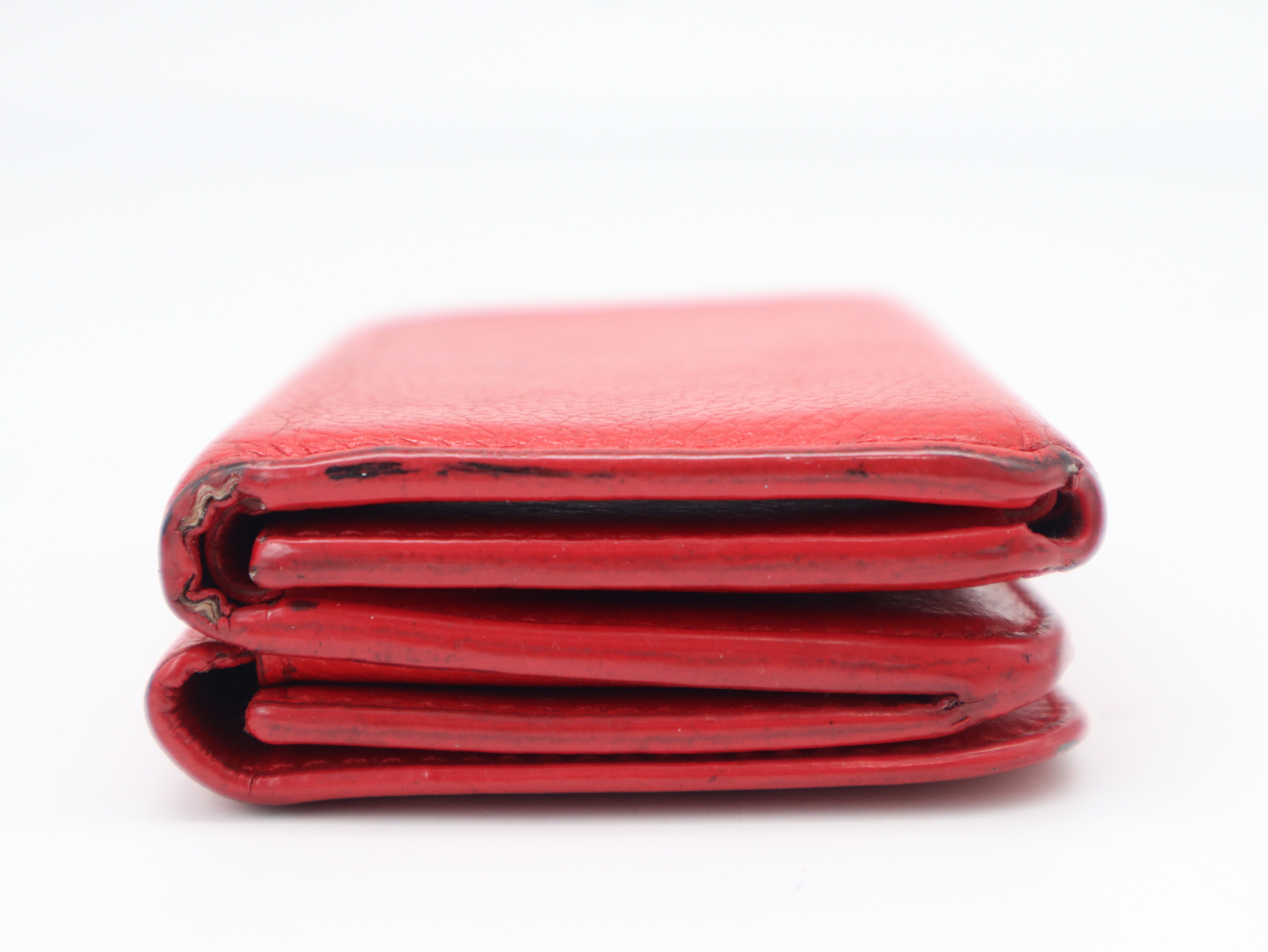 593813 Leather Mini Wallet, Red — view 6