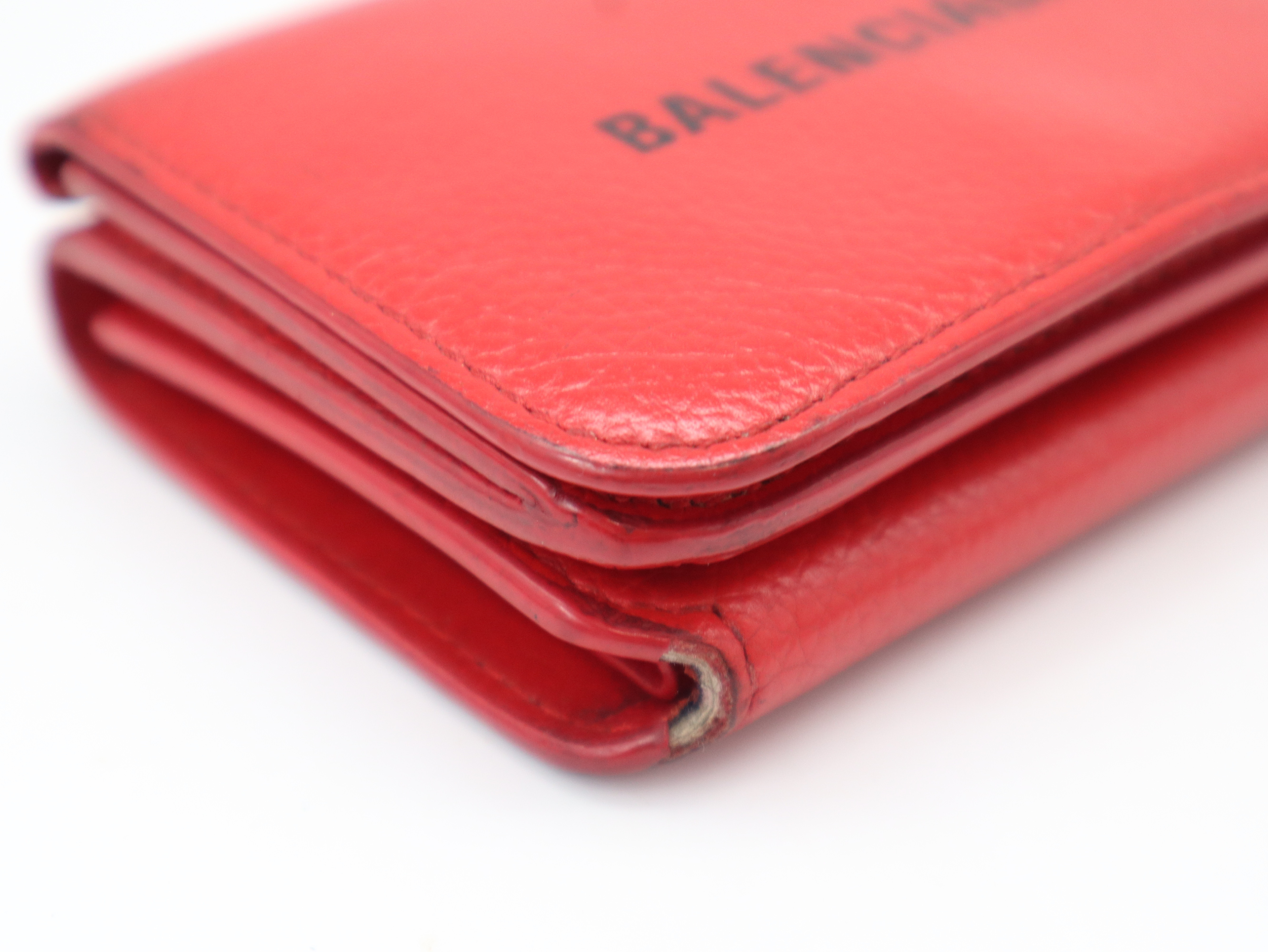 593813 Leather Mini Wallet, Red — view 7