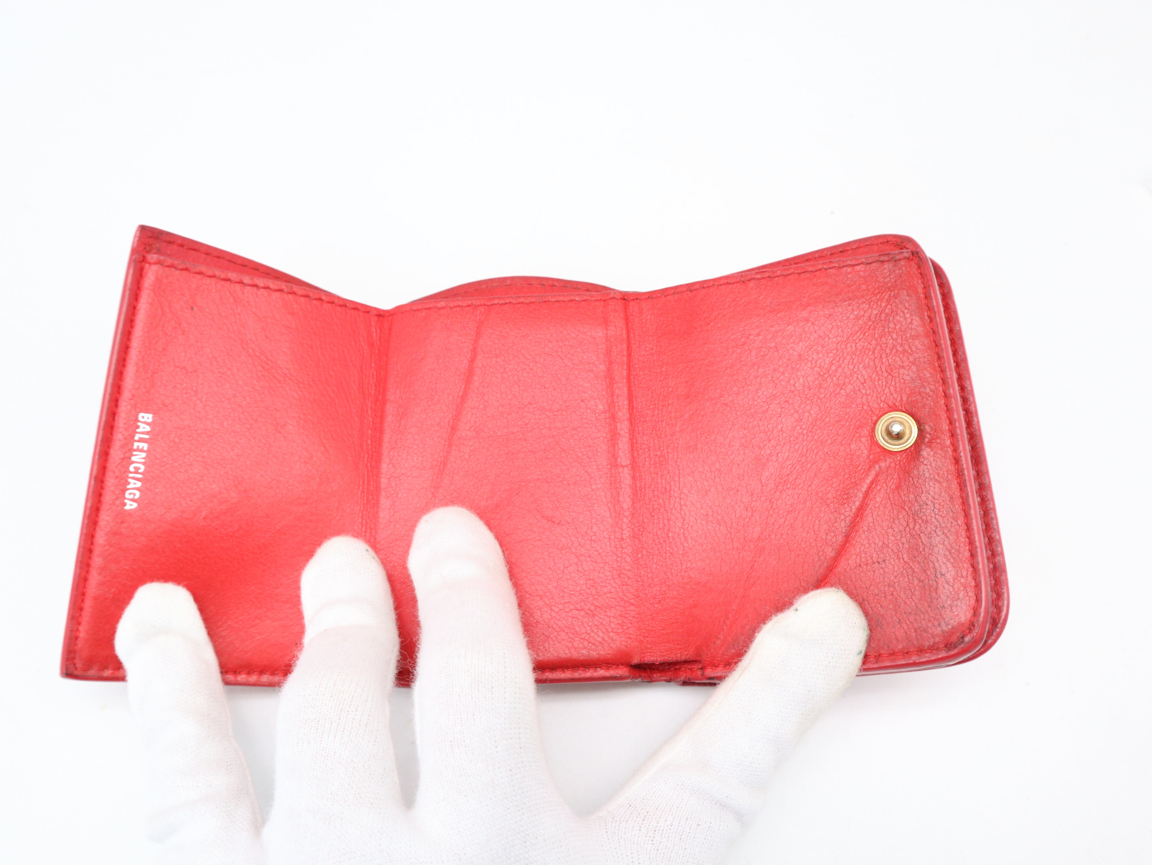 593813 Leather Mini Wallet, Red — view 8