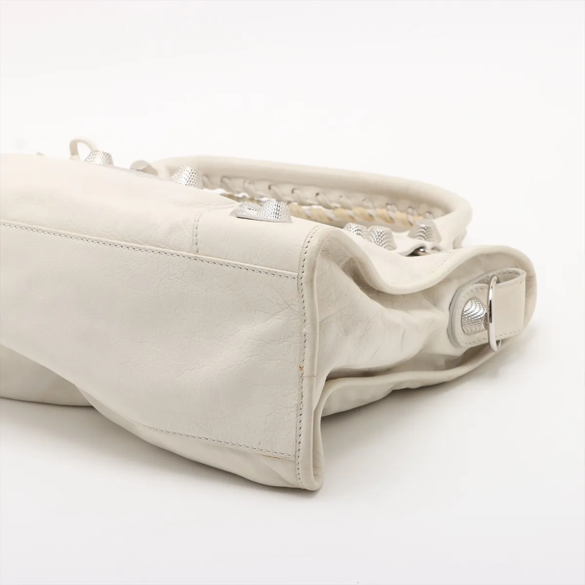 The Giant City Leather 2WAY Handbag White 173084 with Mirror — view 3