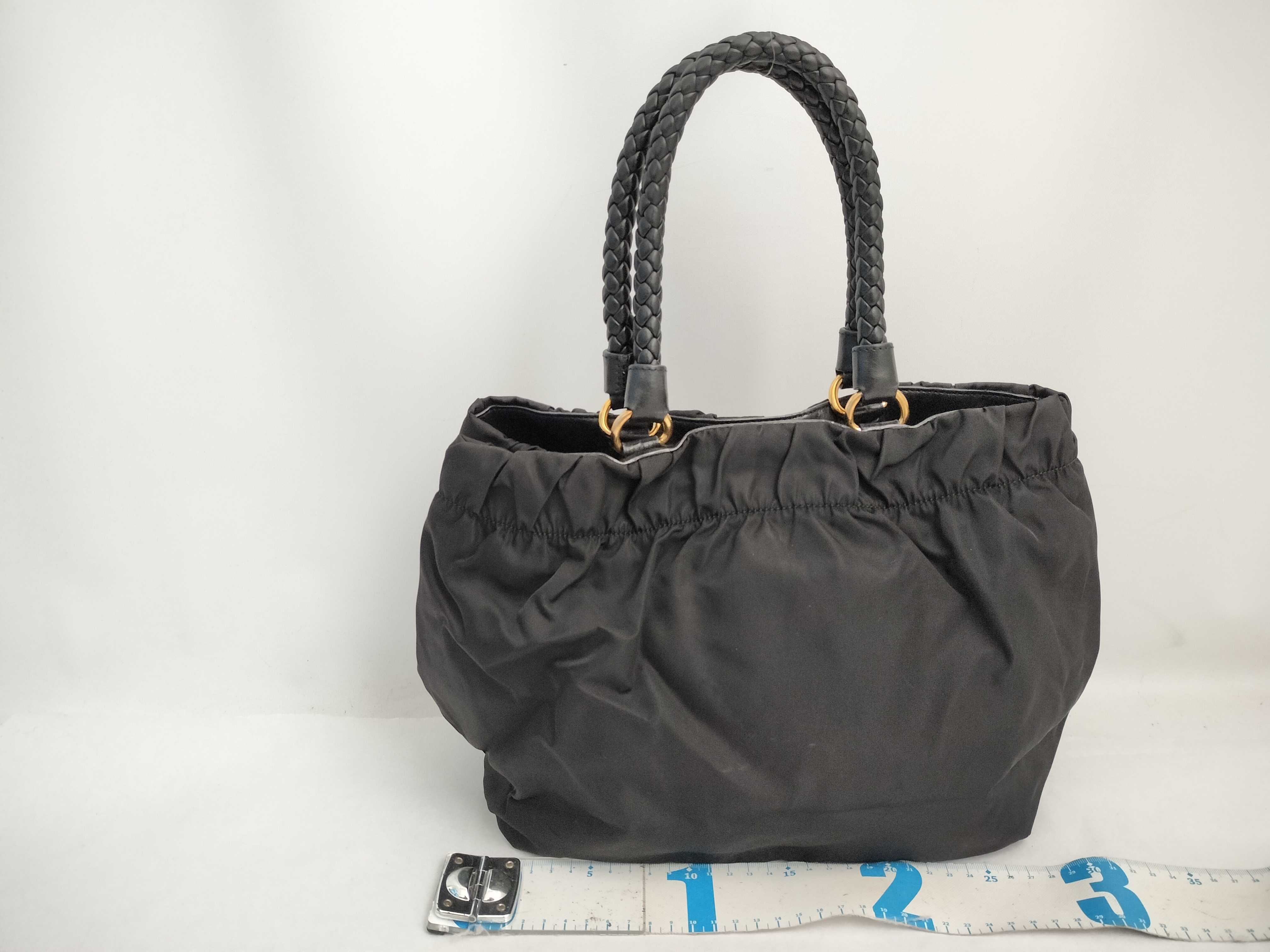 Nylon Prada Ribbon Bomber Handbag Nylon (Tessuto) and Leather Black Tote Bag — view 2