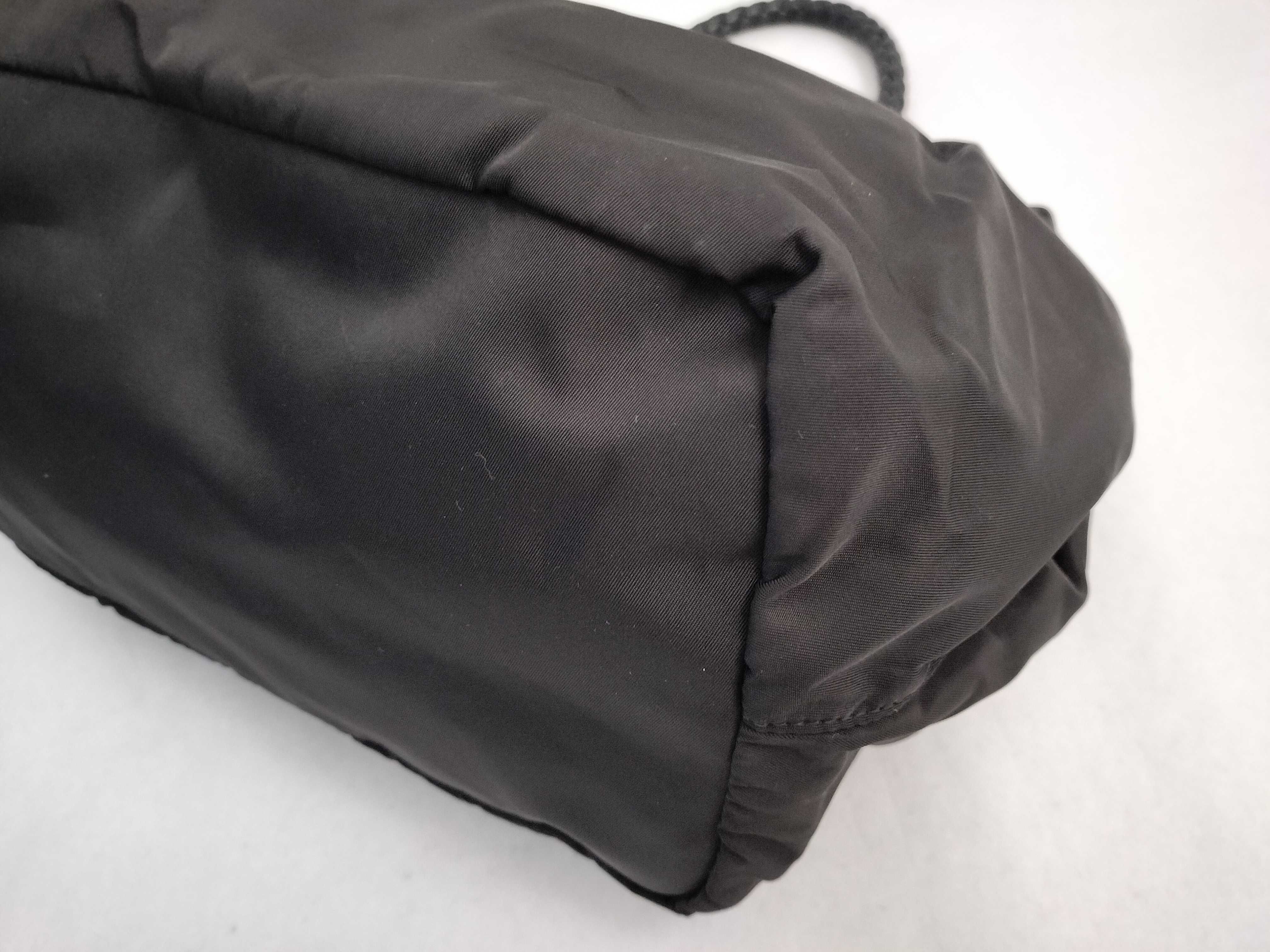 Nylon Prada Ribbon Bomber Handbag Nylon (Tessuto) and Leather Black Tote Bag — view 6
