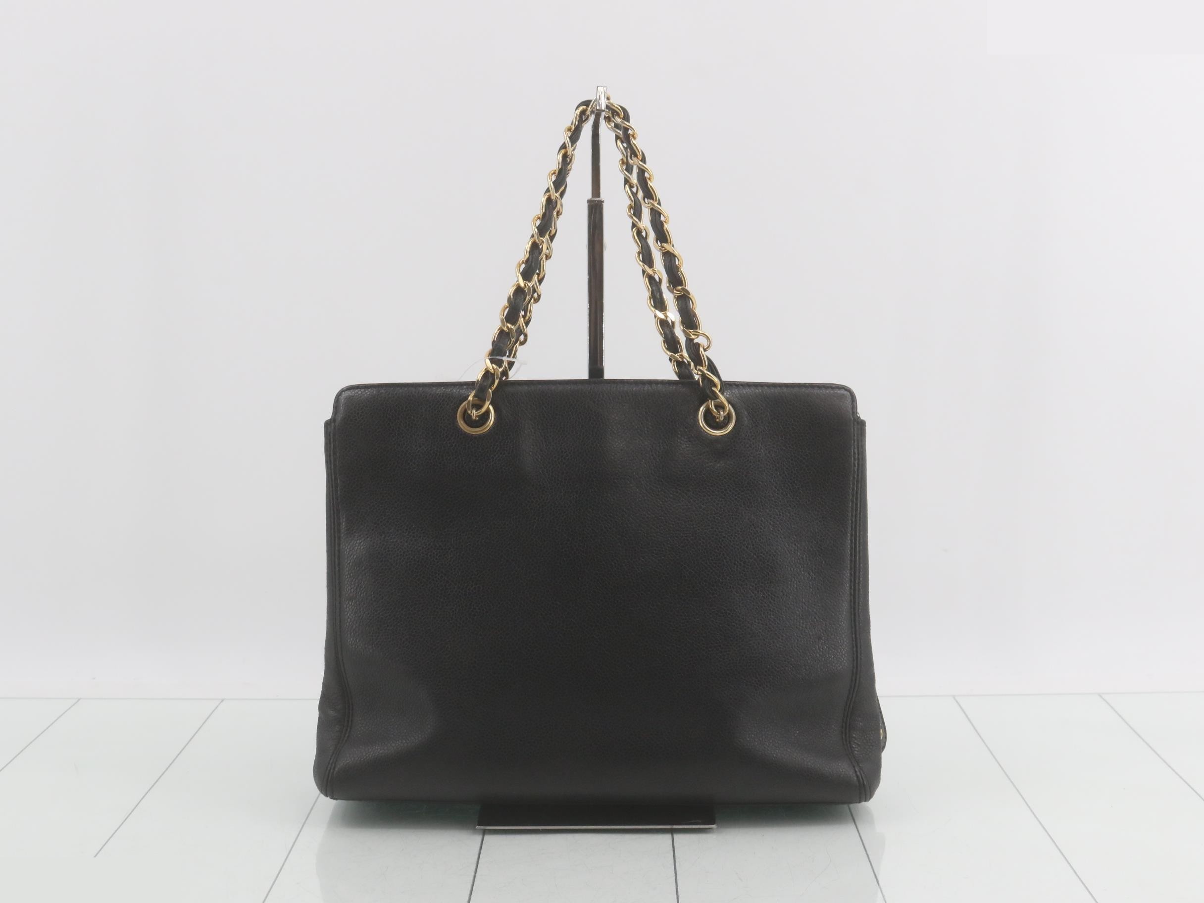 Chain Tote Bag, Caviar Leather, Black, Serial Number 5, Item Number 5094962 — view 2