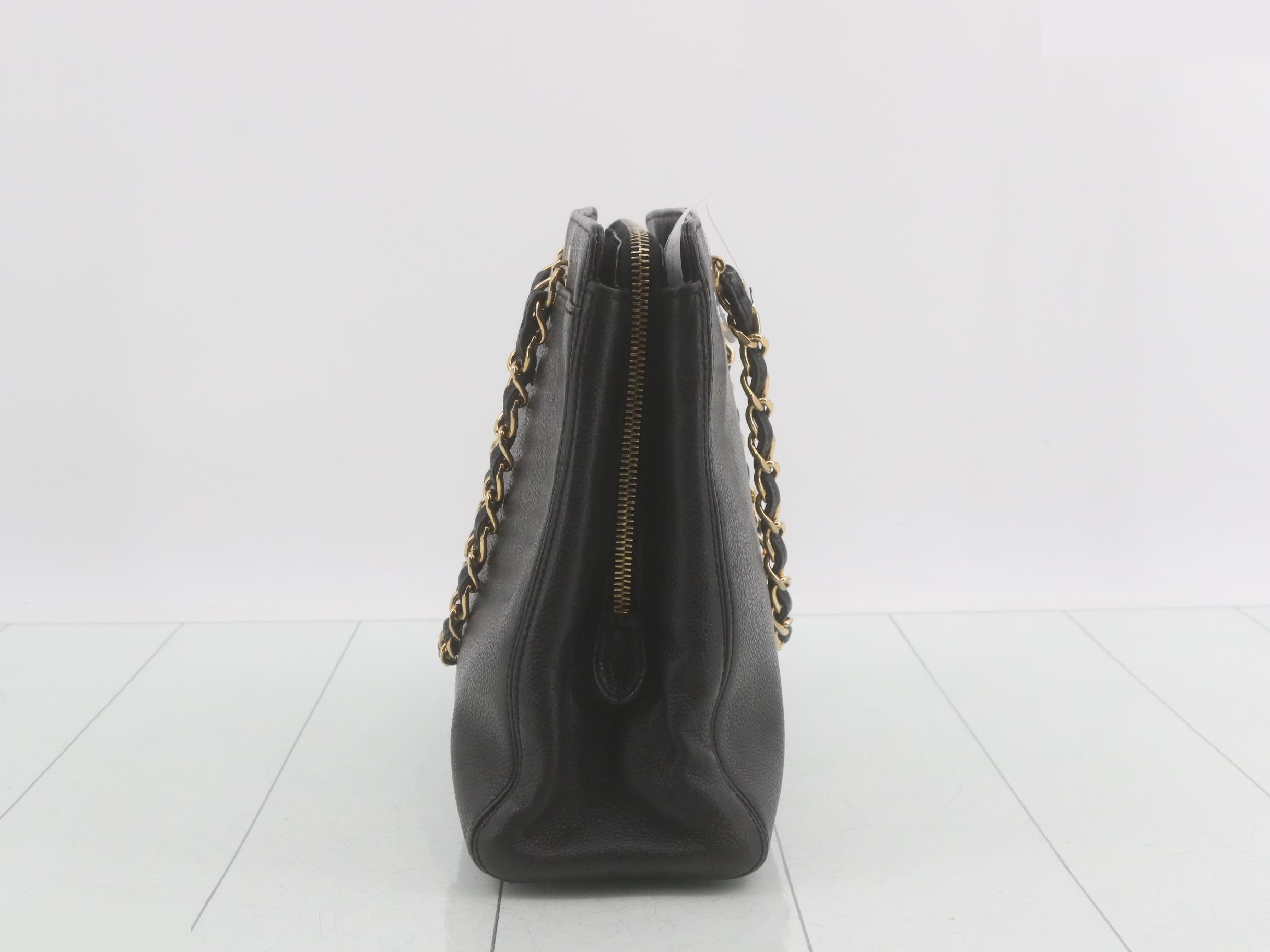 Chain Tote Bag, Caviar Leather, Black, Serial Number 5, Item Number 5094962 — view 3