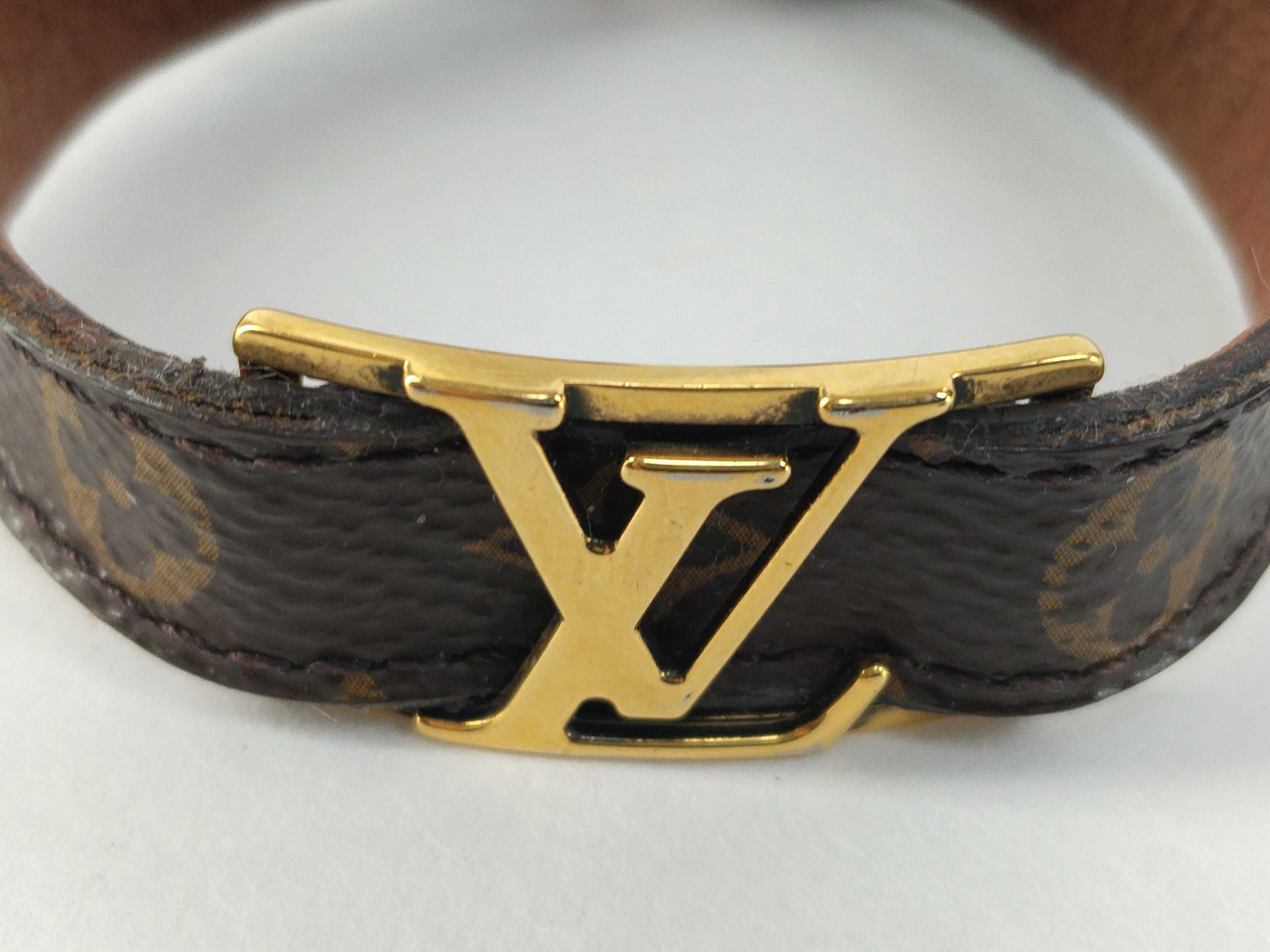 Monogram Louis Vuitton Monogram Bracelet LV Cut Out Leather Brown Bracelet Bracelet/Bangle — view 4