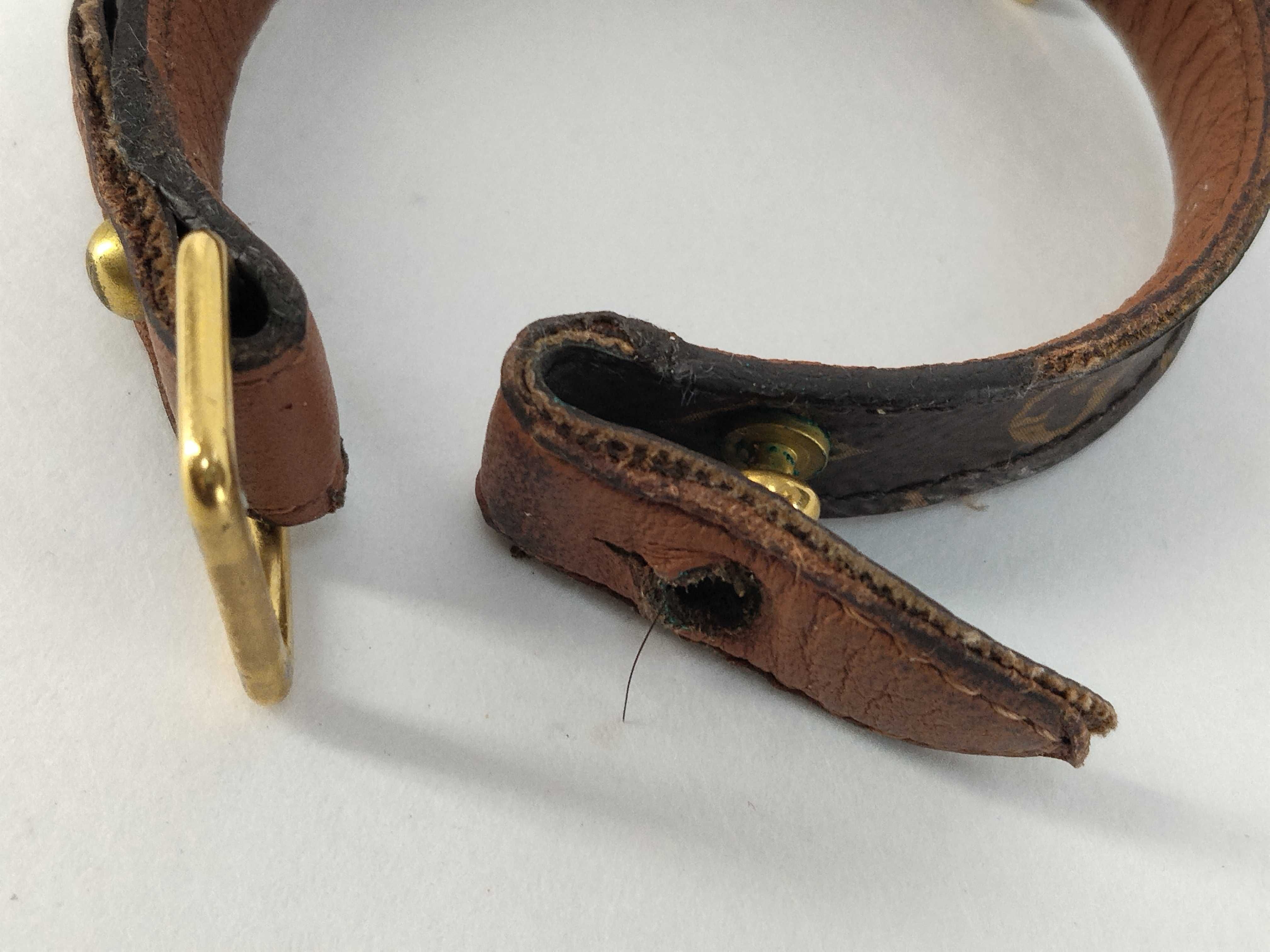 Monogram Louis Vuitton Monogram Bracelet LV Cut Out Leather Brown Bracelet Bracelet/Bangle — view 9